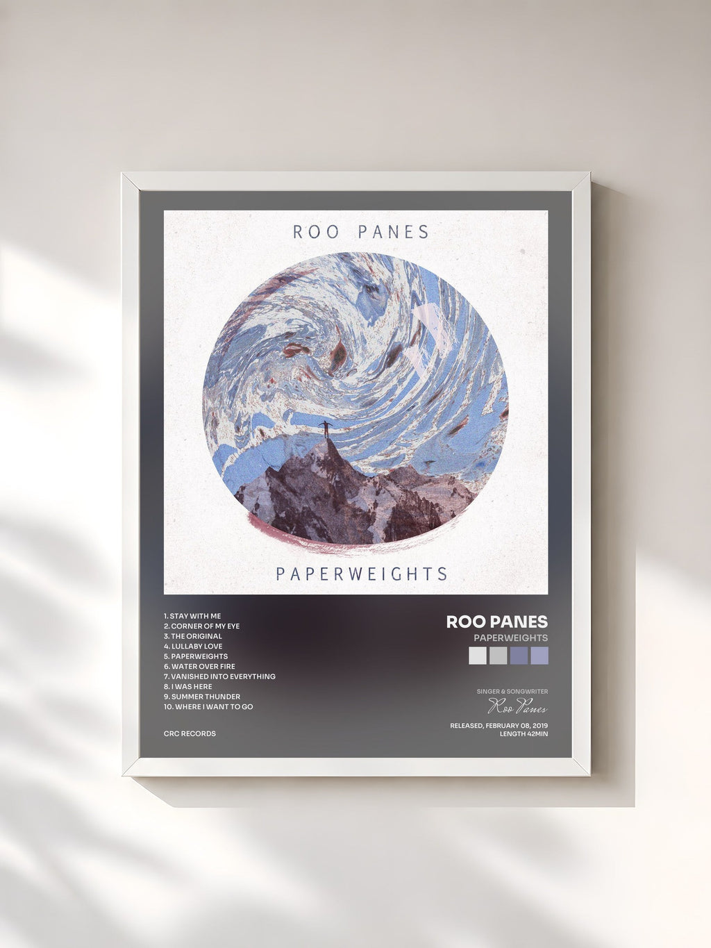 #blanc Paperweights di Roo Panes in stampa incorniciata, cornice bianca, stampata e incorniciata in Francia