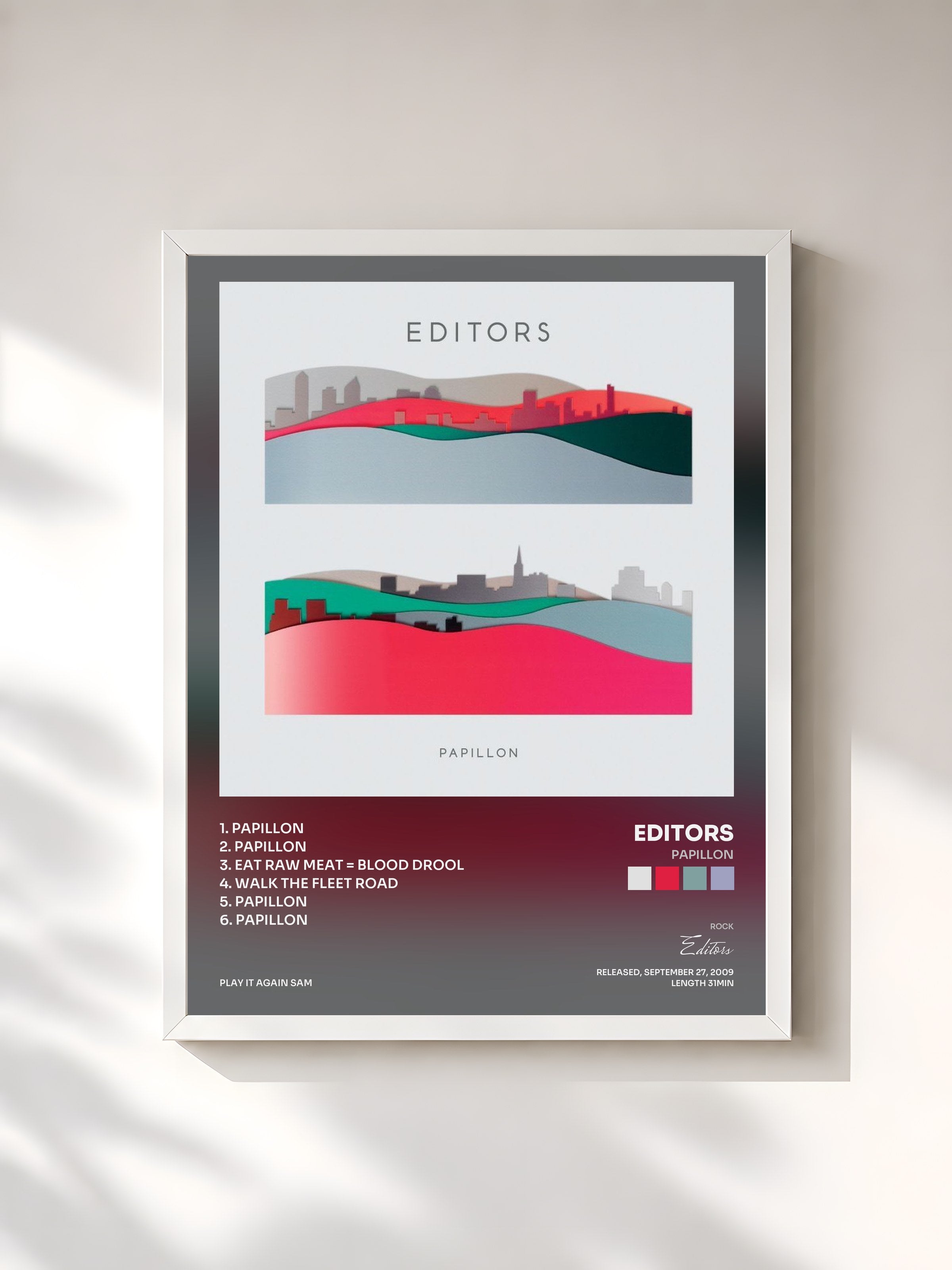 #blanc Tableau de l'album Papillon de Editors, cadre blanc, imprimé et encadré en France