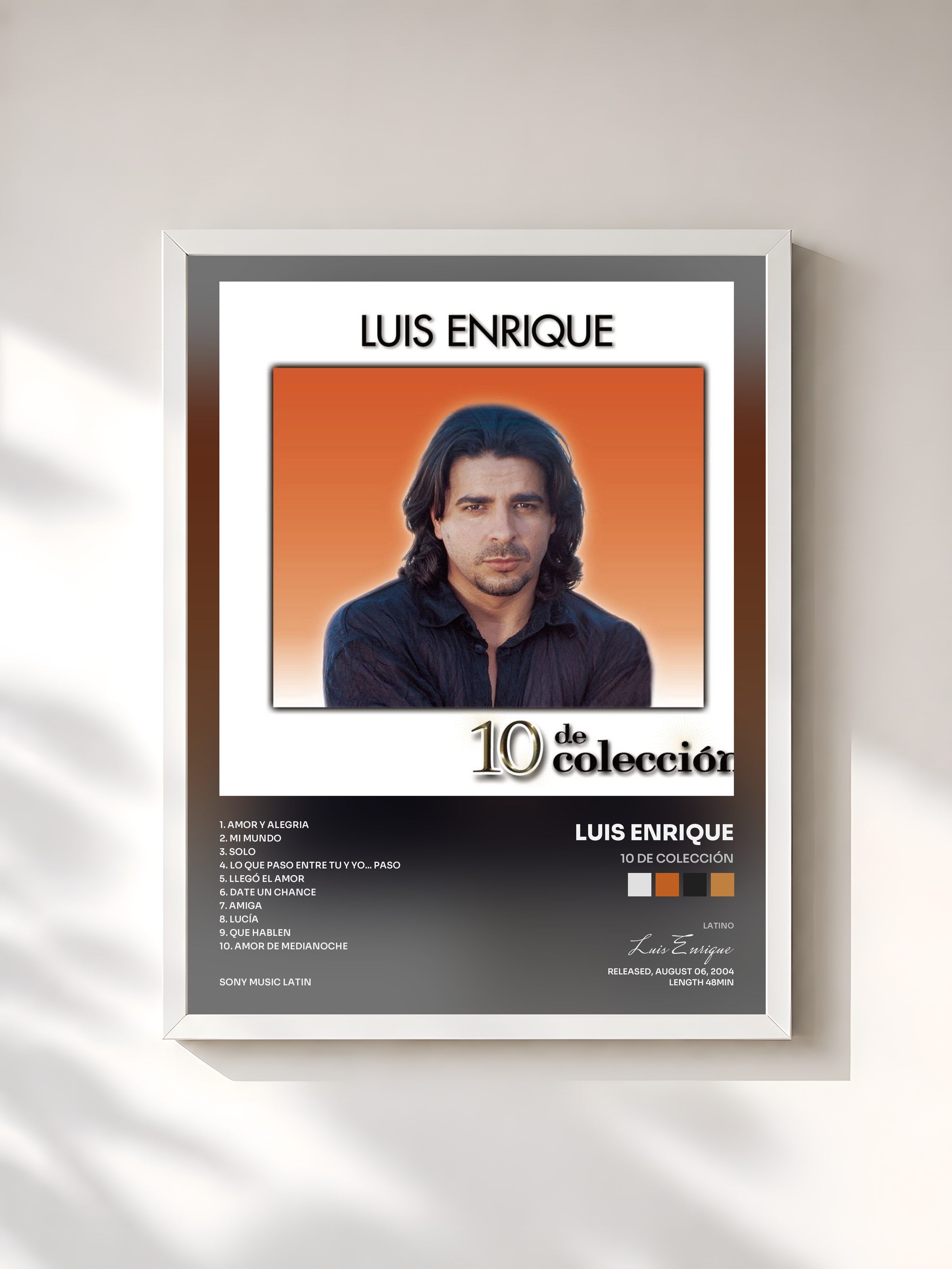 #blanc Tableau de l'album 10 De Colección de Luis Enrique, cadre blanc, imprimé et encadré en France