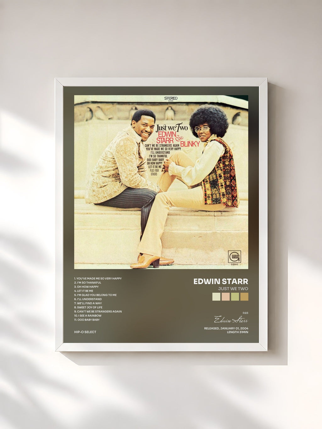 #blanc Just We Two von Edwin Starr als gerahmter Kunstdruck, weißer Rahmen, gedruckt und gerahmt in Frankreich