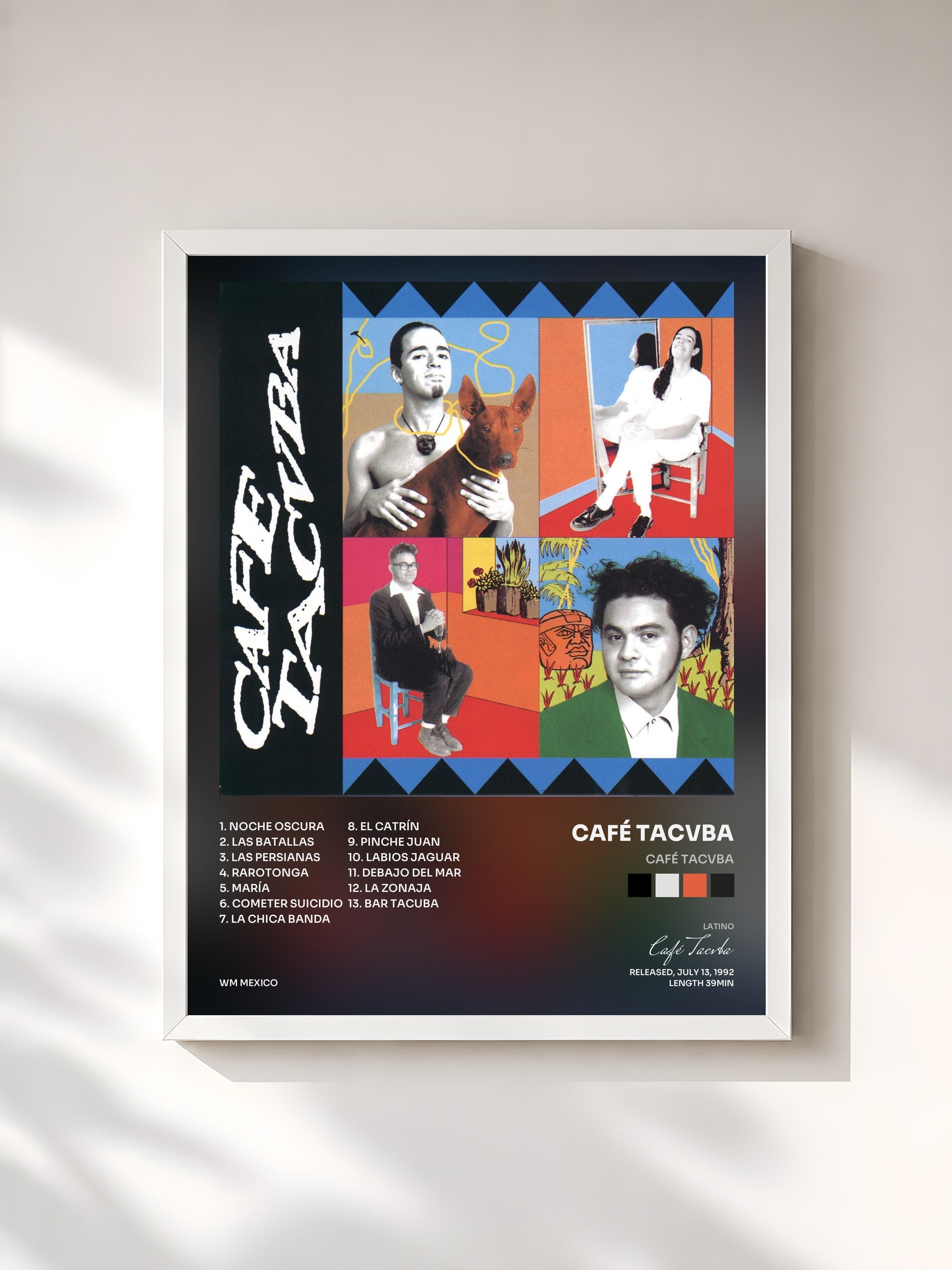 #blanc Tableau de l'album Café Tacvba de Café Tacvba, cadre blanc, imprimé et encadré en France