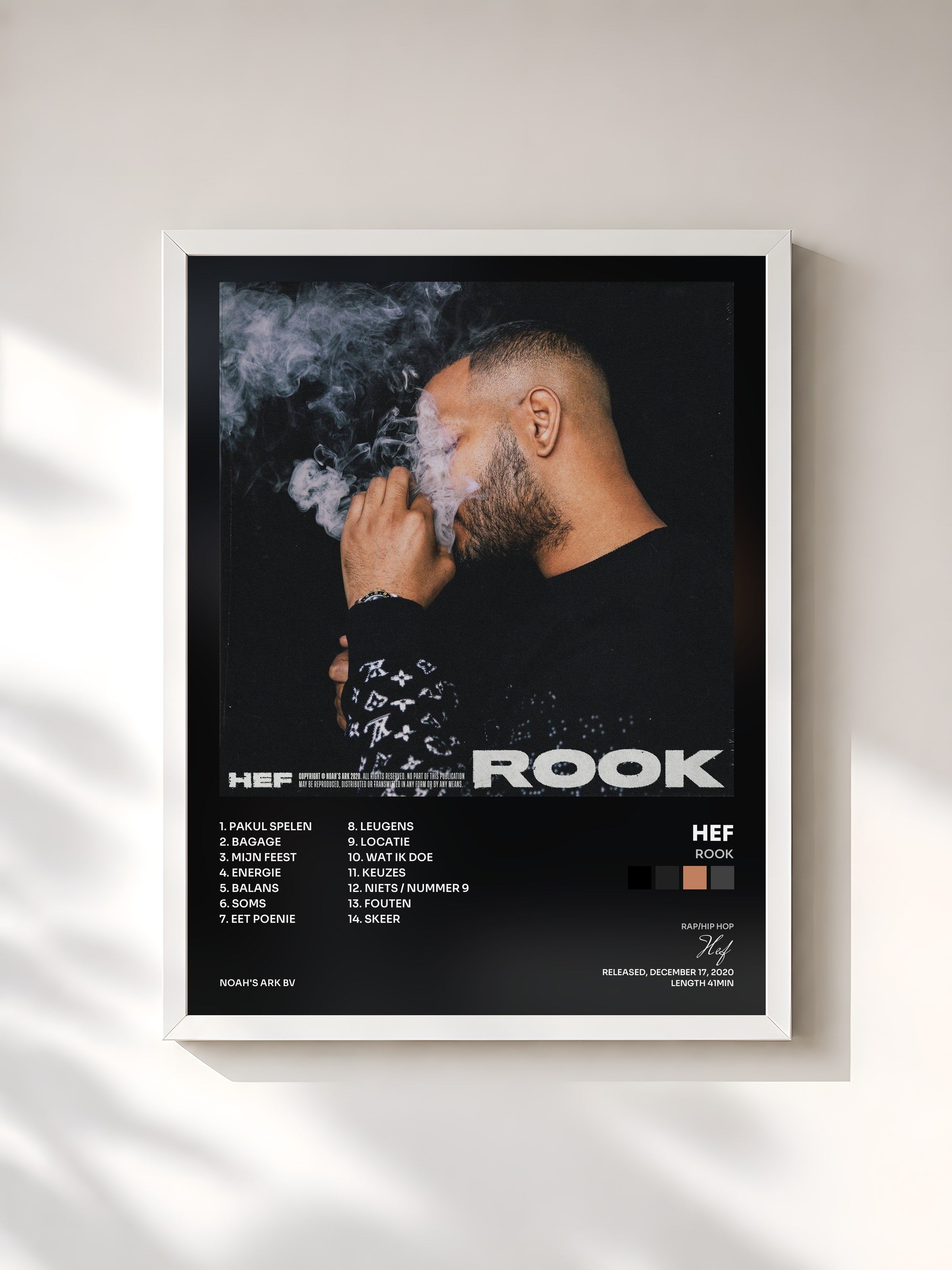 #blanc Tableau de l'album Rook de Hef, cadre blanc, imprimé et encadré en France