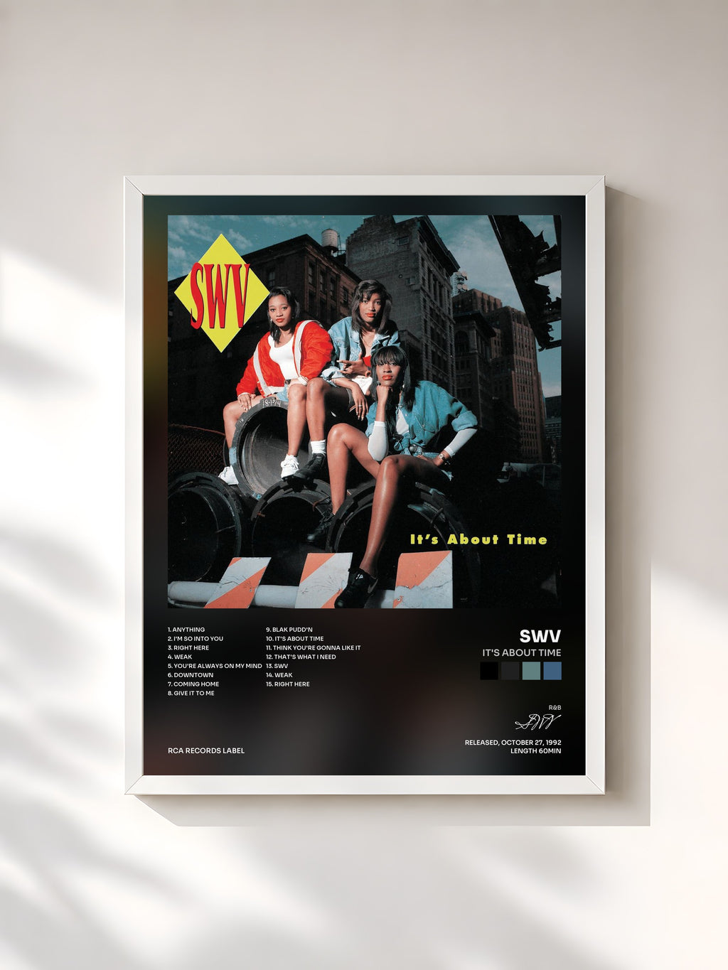 #blanc It's About Time by SWV as a framed art print, white frame, printed and framed in France