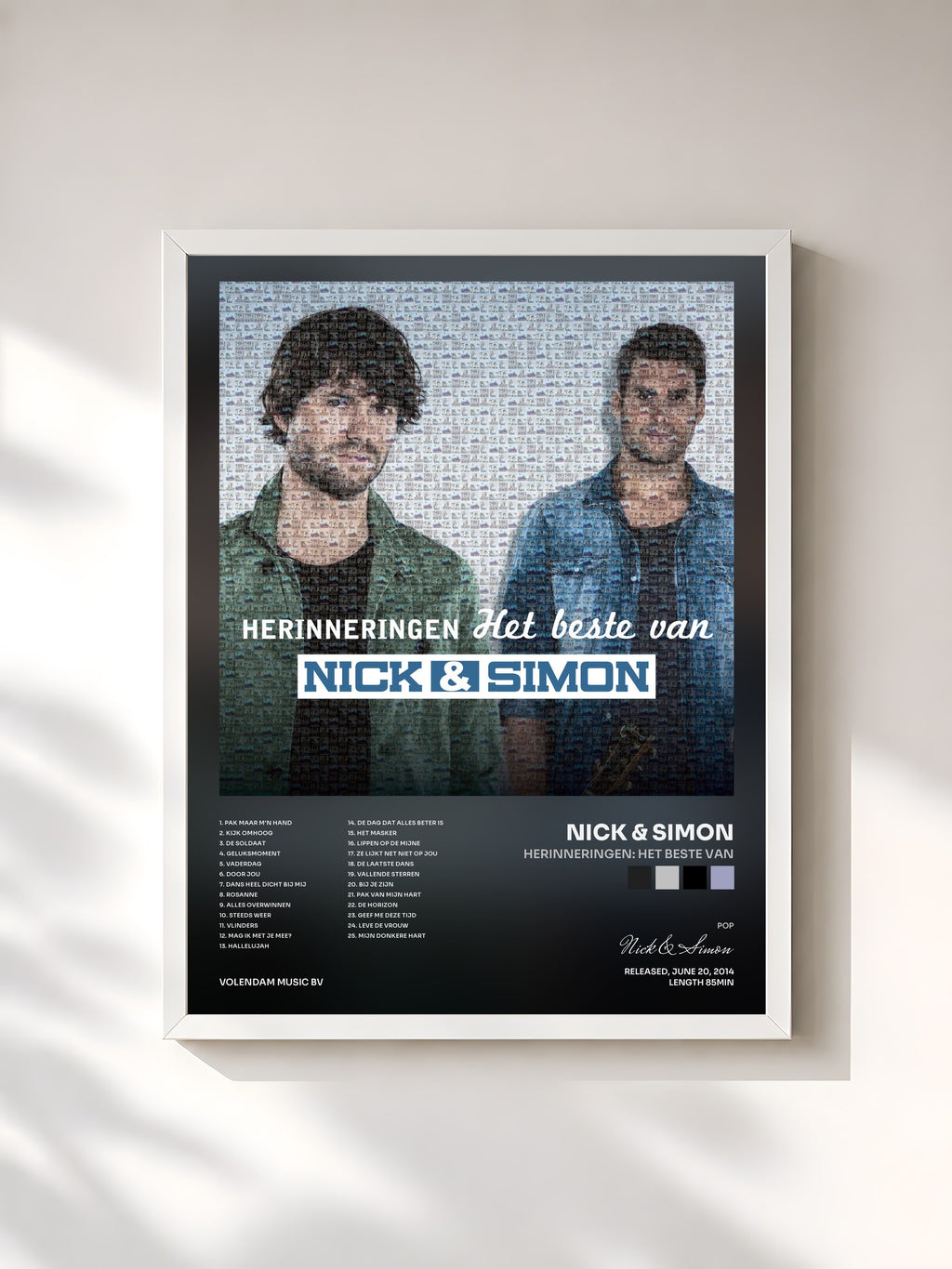 #blanc Tableau de l'album Herinneringen: Het Beste Van de Nick & Simon, cadre blanc, imprimé et encadré en France