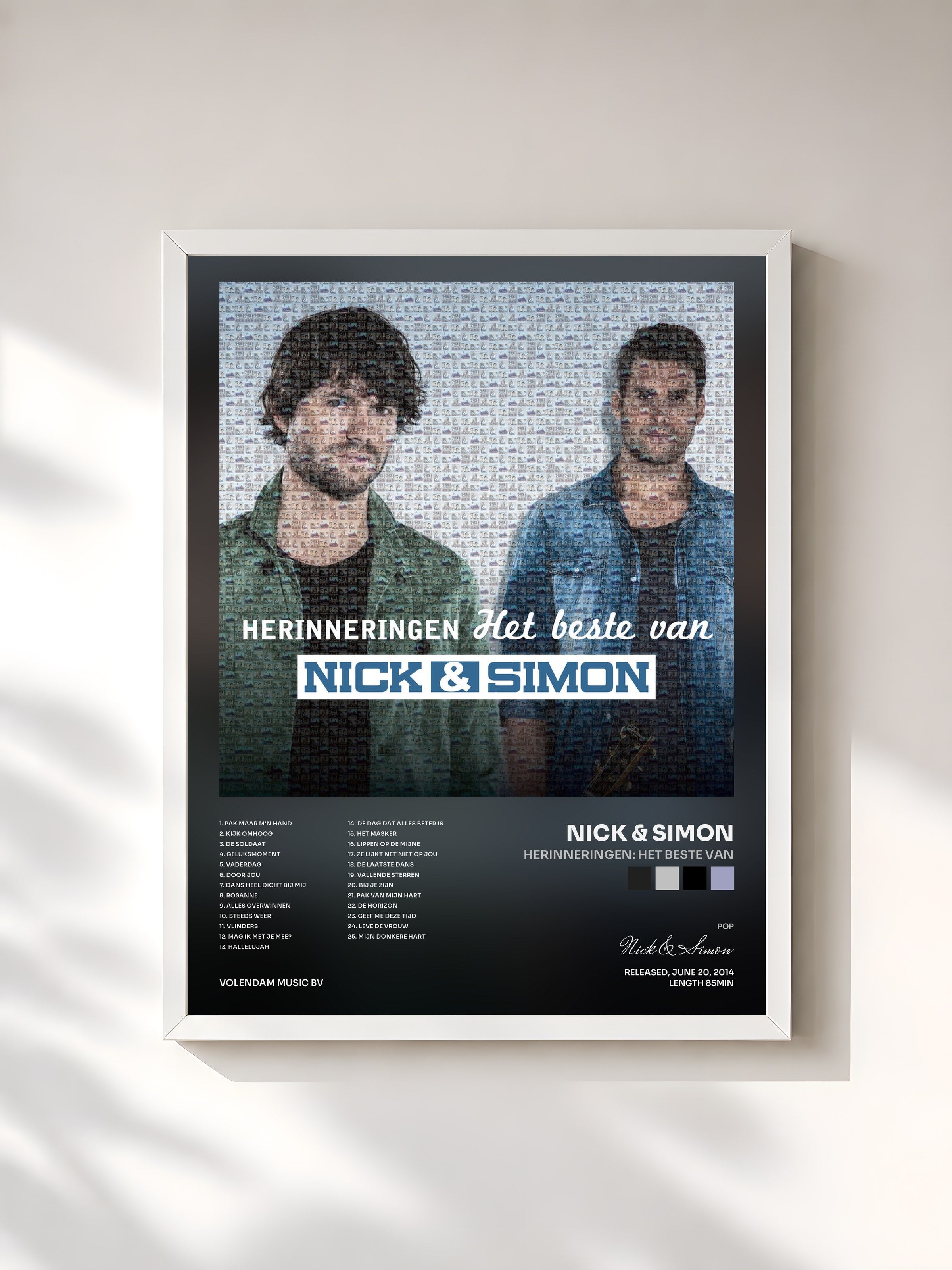 #blanc Tableau de l'album Herinneringen: Het Beste Van de Nick & Simon, cadre blanc, imprimé et encadré en France