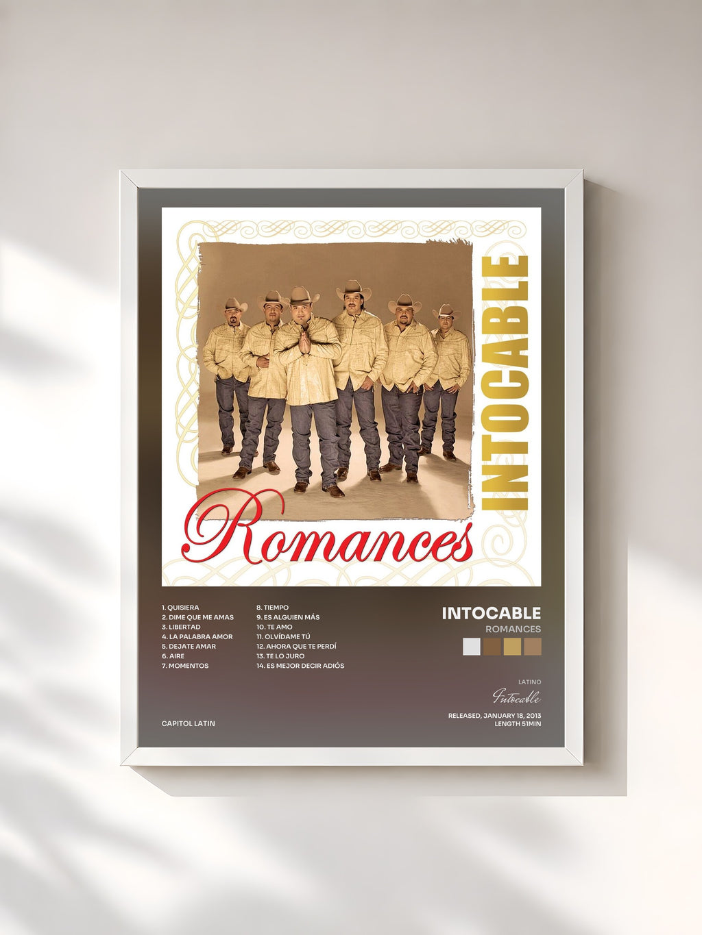 #blanc Romances by Intocable as a framed art print, white frame, printed and framed in France