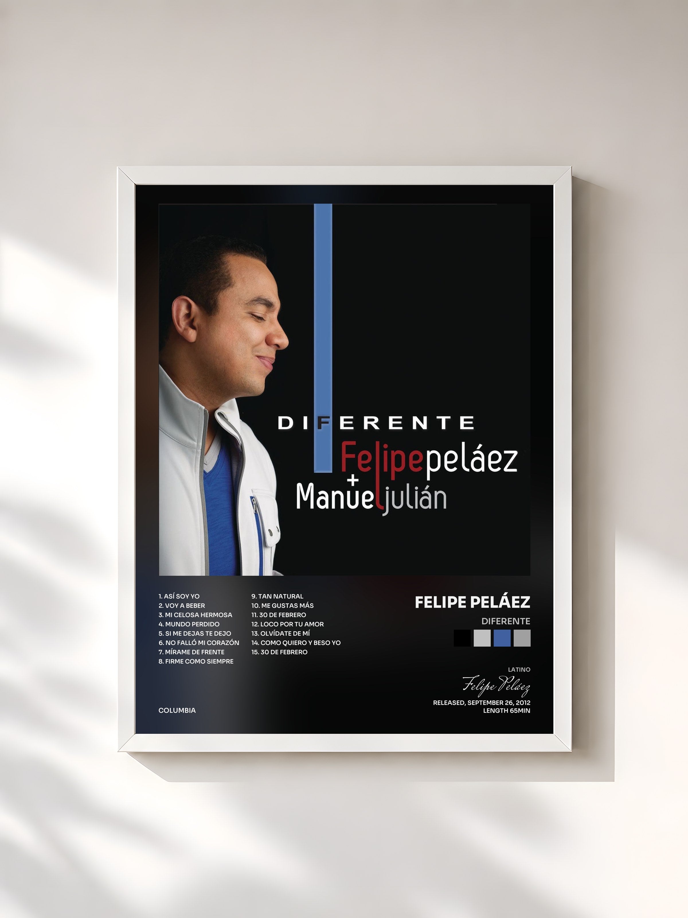 #blanc Tableau de l'album Diferente de Felipe Peláez, cadre blanc, imprimé et encadré en France