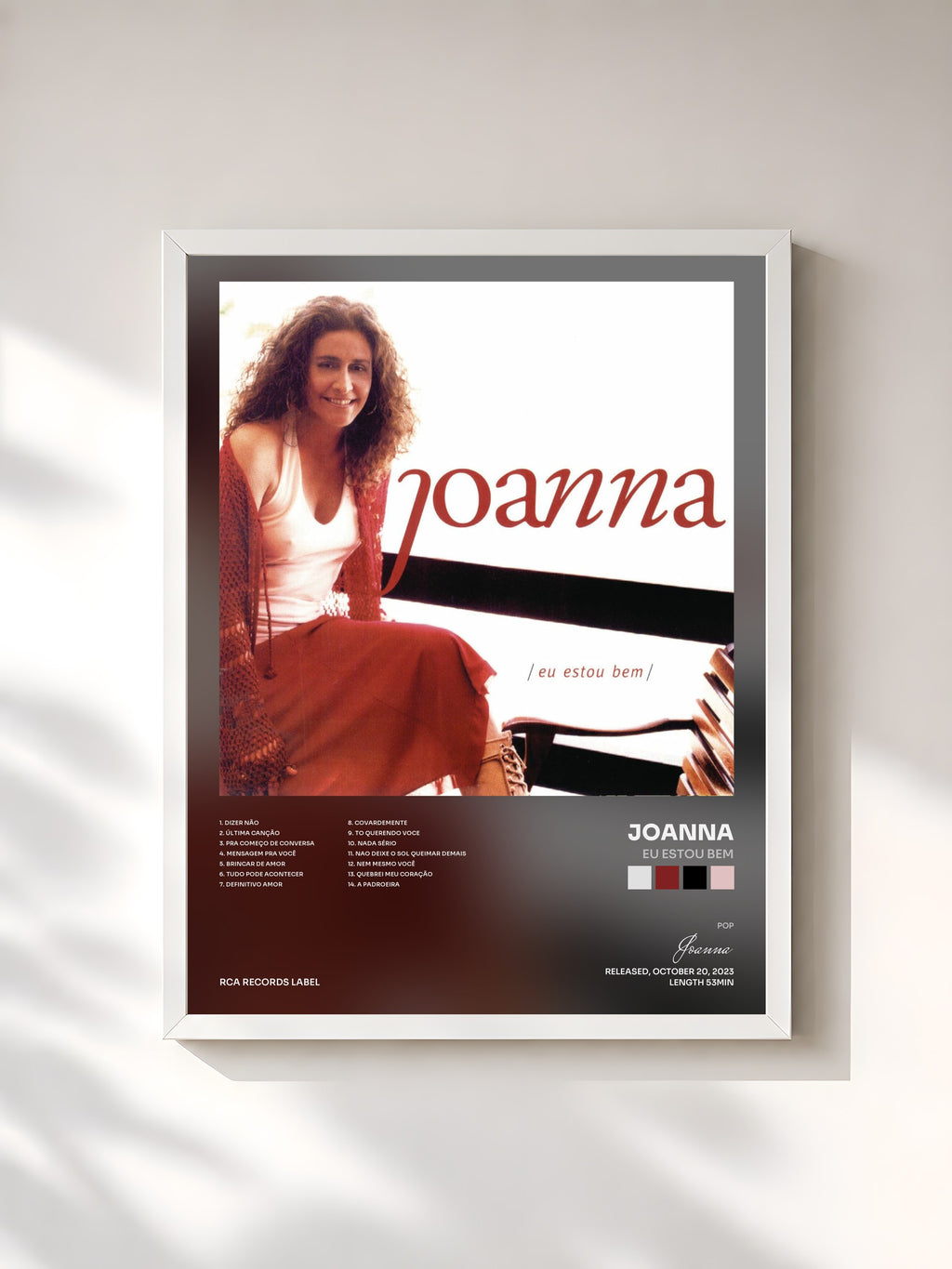 #blanc Tableau de l'album Eu Estou Bem de Joanna, cadre blanc, imprimé et encadré en France