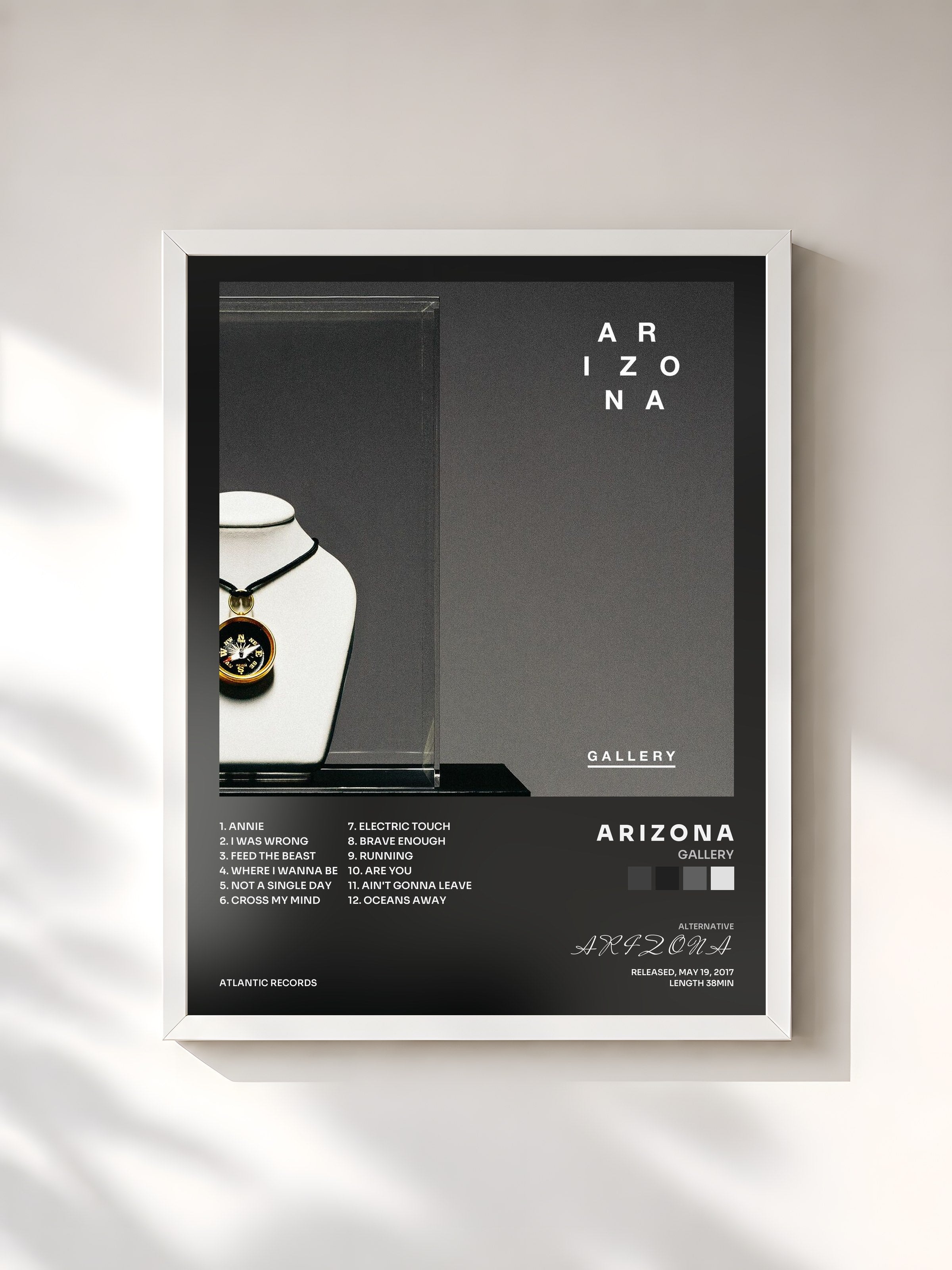 #blanc Tableau de l'album GALLERY de A R I Z O N A, cadre blanc, imprimé et encadré en France