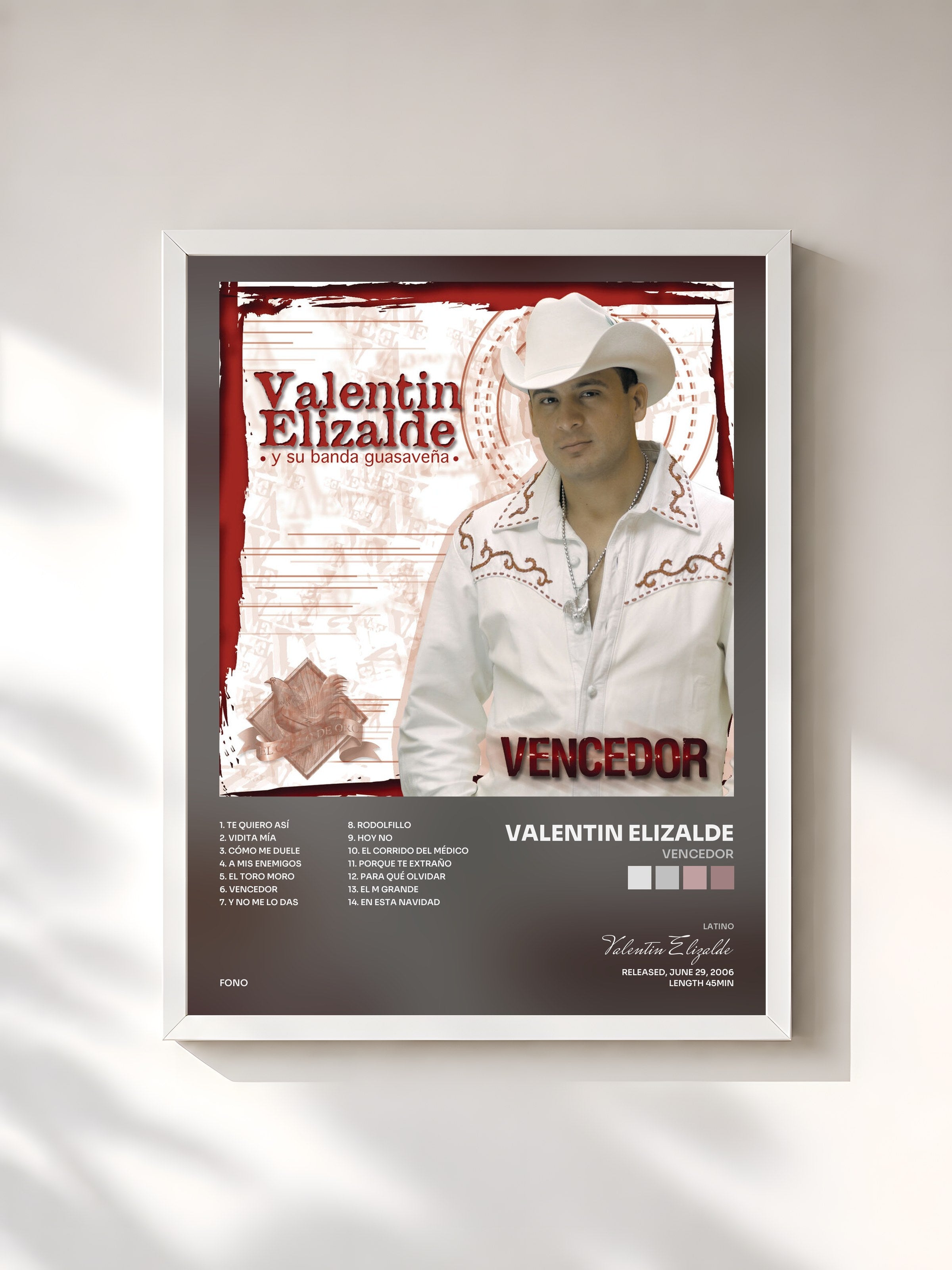 #blanc Tableau de l'album Vencedor de Valentin Elizalde, cadre blanc, imprimé et encadré en France