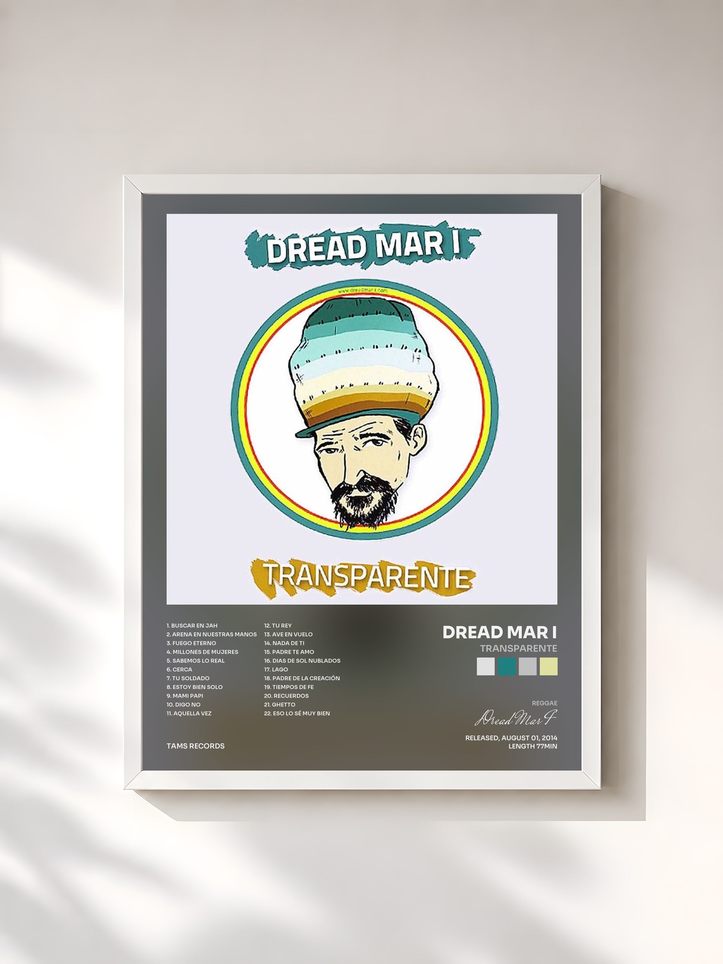 #blanc Tableau de l'album Transparente de Dread Mar I, cadre blanc, imprimé et encadré en France