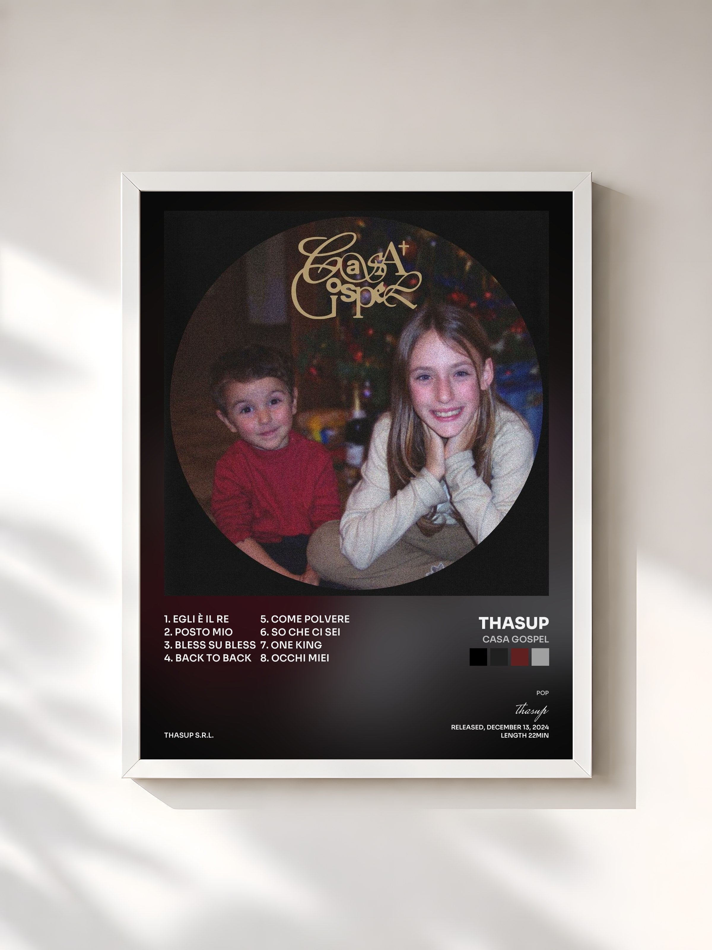 #blanc Tableau de l'album CASA GOSPEL de thasup, cadre blanc, imprimé et encadré en France