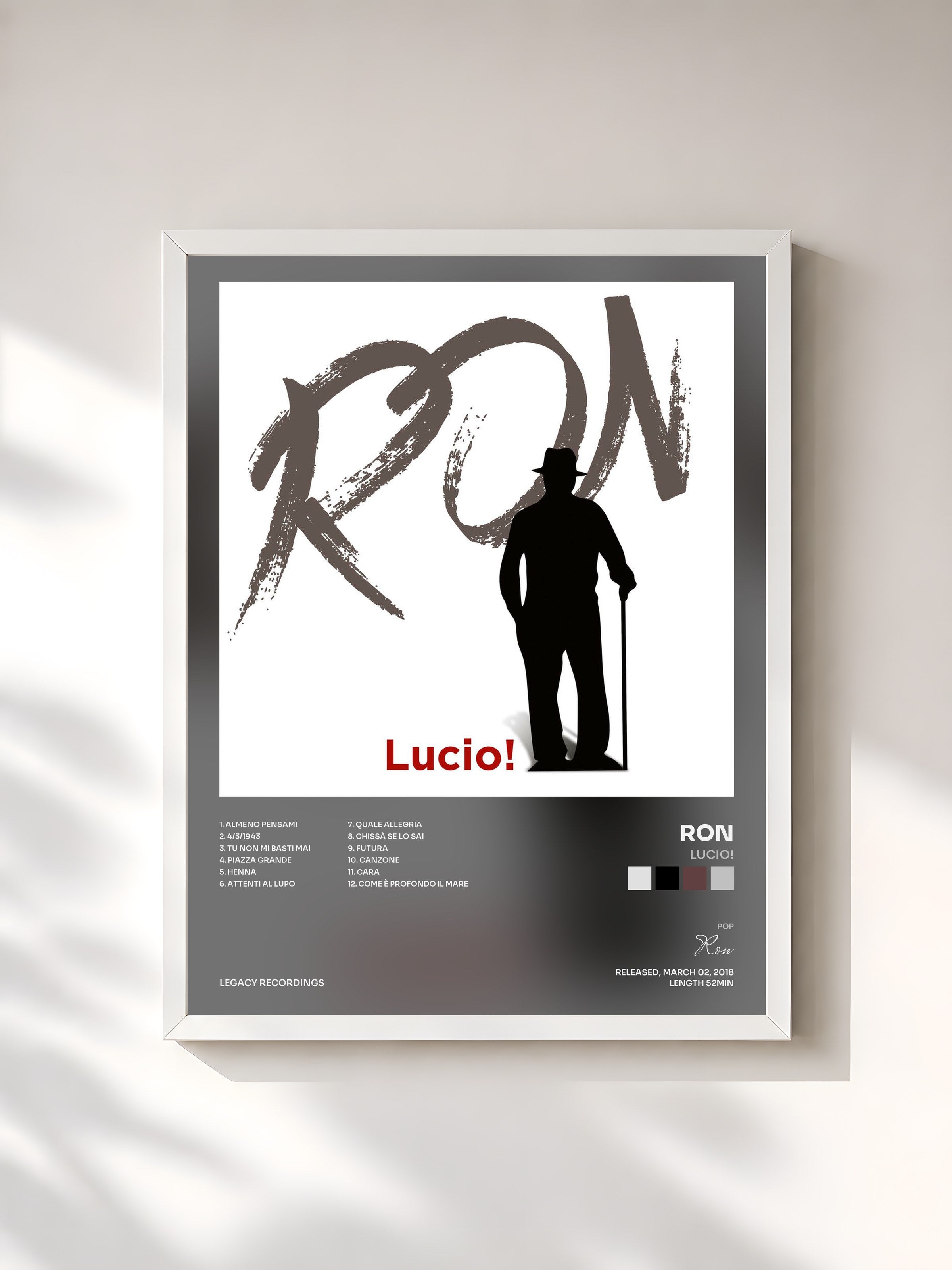 #blanc Tableau de l'album Lucio! de Ron, cadre blanc, imprimé et encadré en France