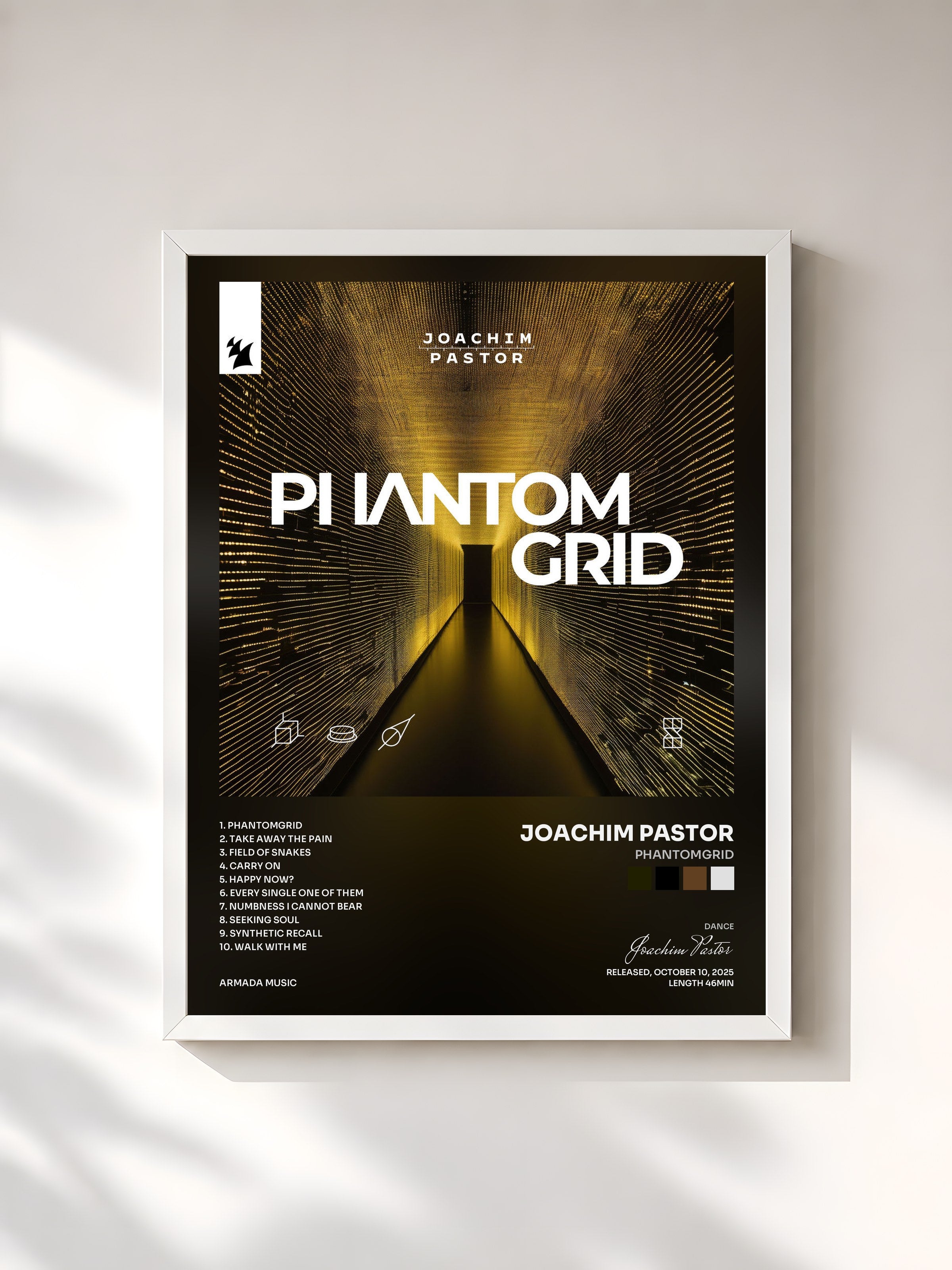 #blanc Tableau de l'album PHANTOMGRID de Joachim Pastor, cadre blanc, imprimé et encadré en France