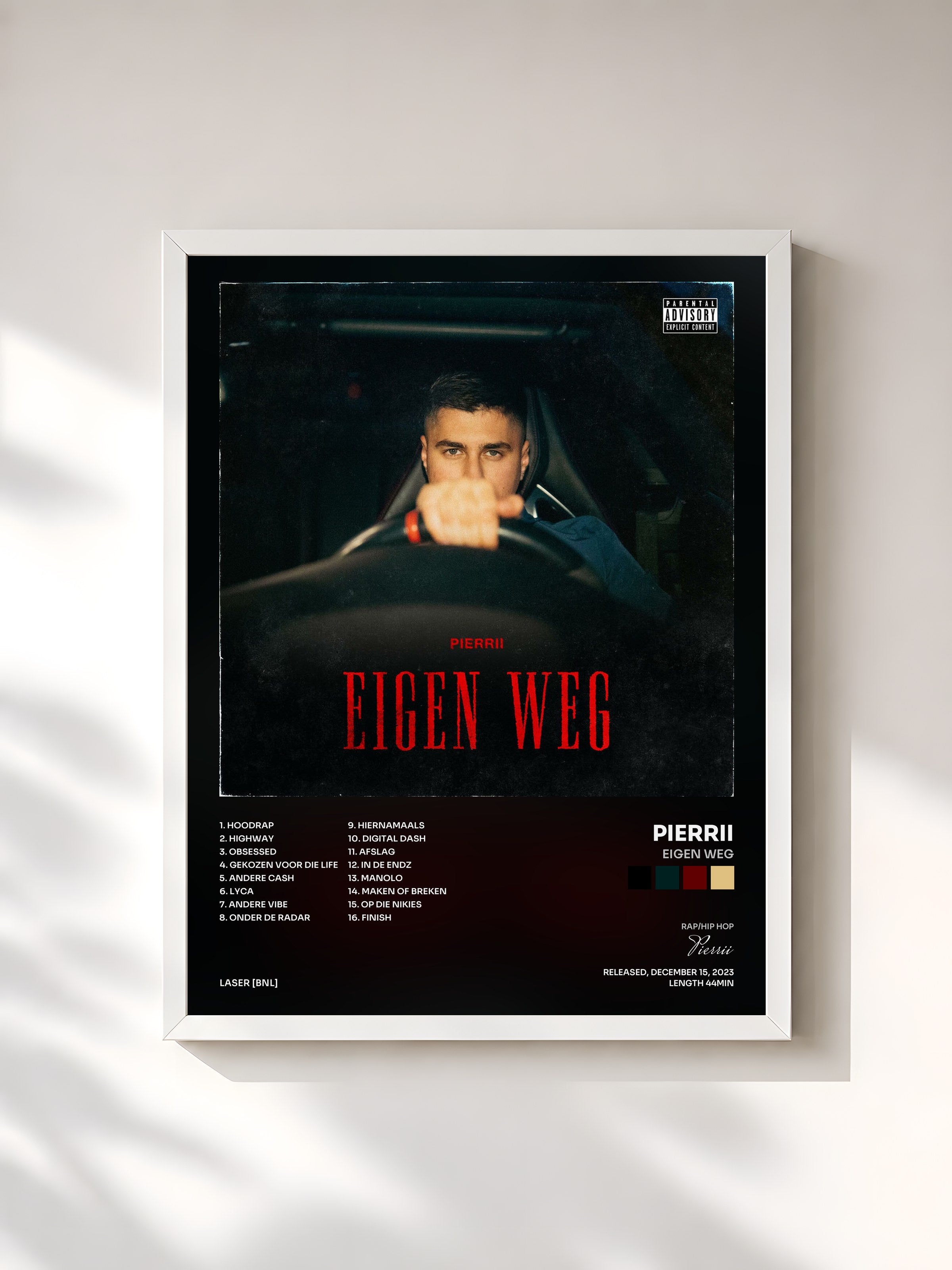 #blanc Tableau de l'album Eigen Weg de Pierrii, cadre blanc, imprimé et encadré en France