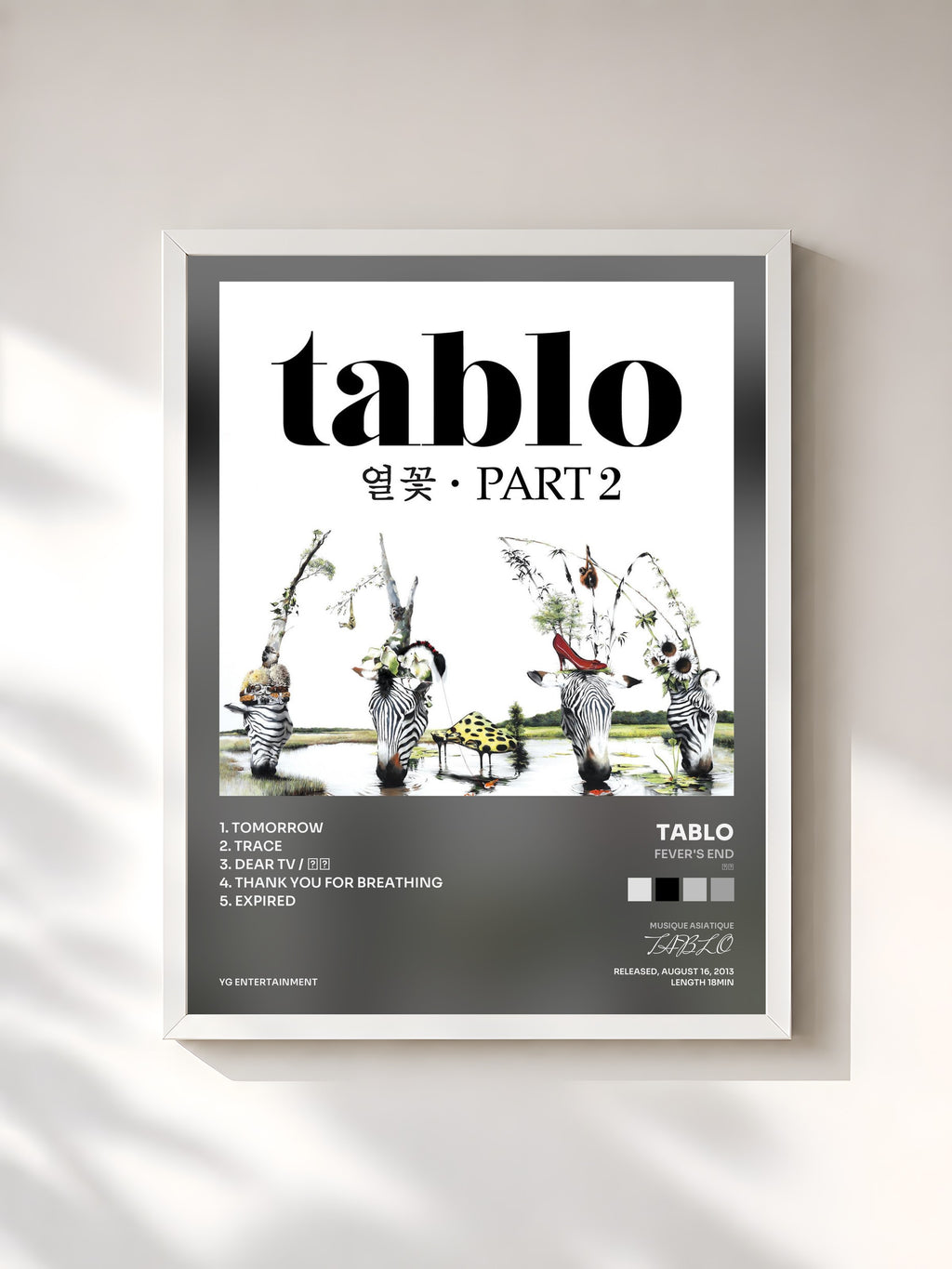 #blanc Fever's End (열꽃) Pt. 2 - EP by TABLO as a framed art print, white frame, printed and framed in France