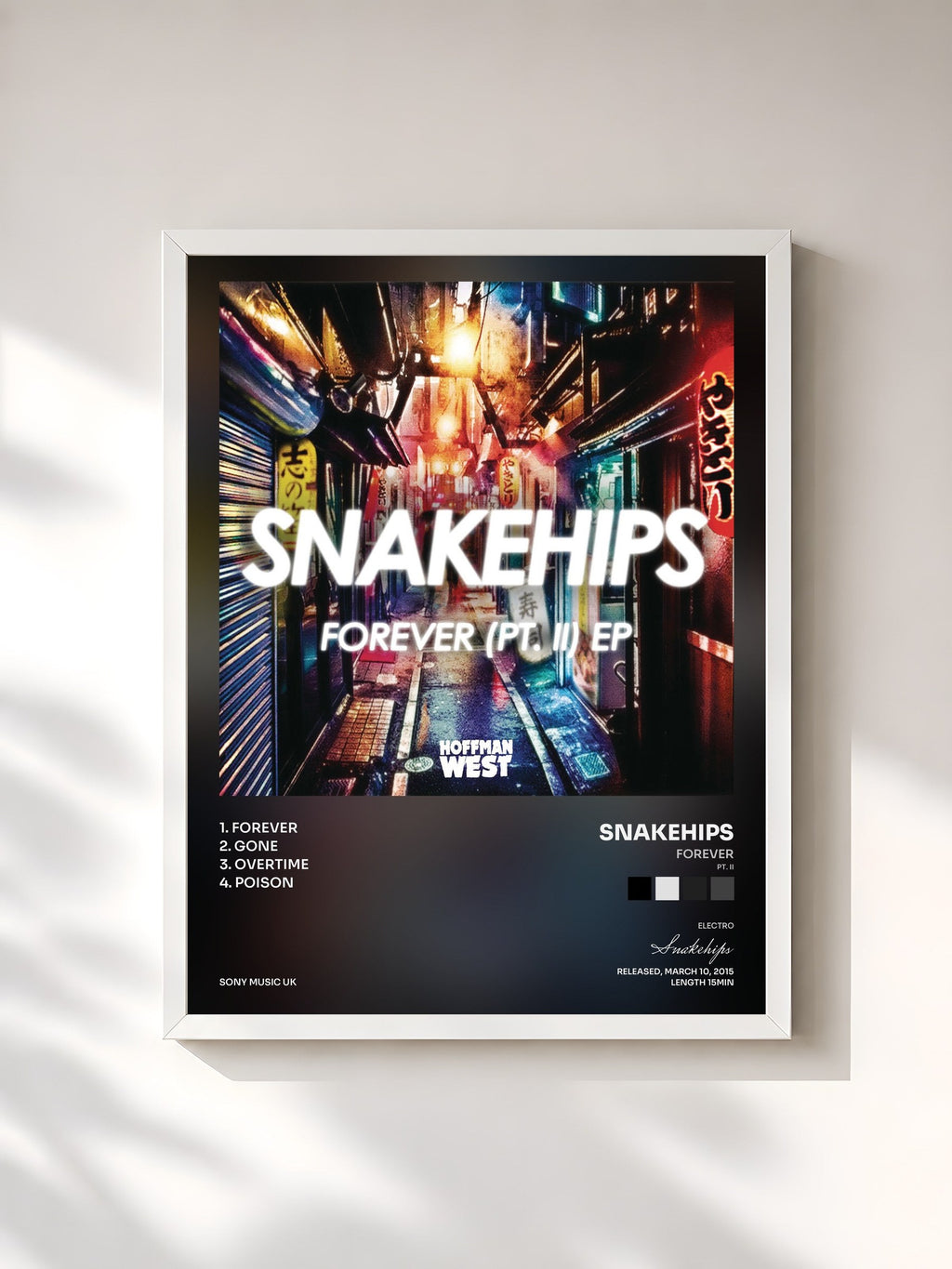 #blanc Forever (Pt. II) - EP de Snakehips en lámina enmarcada, marco blanco, impresa y enmarcada en Francia