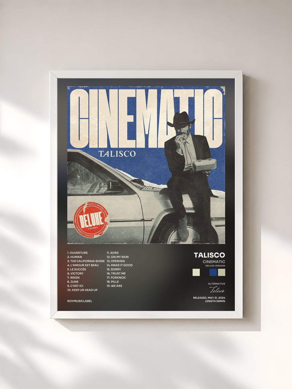 #blanc Cinematic (Deluxe Version) di Talisco in stampa incorniciata, cornice bianca, stampata e incorniciata in Francia