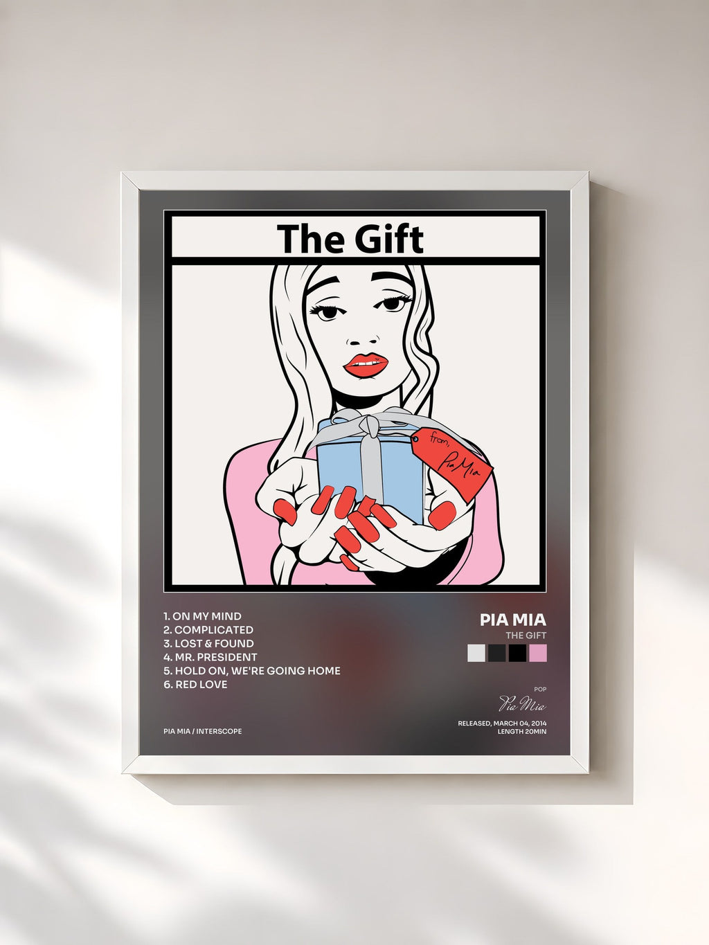 #blanc The Gift di Pia Mia in stampa incorniciata, cornice bianca, stampata e incorniciata in Francia