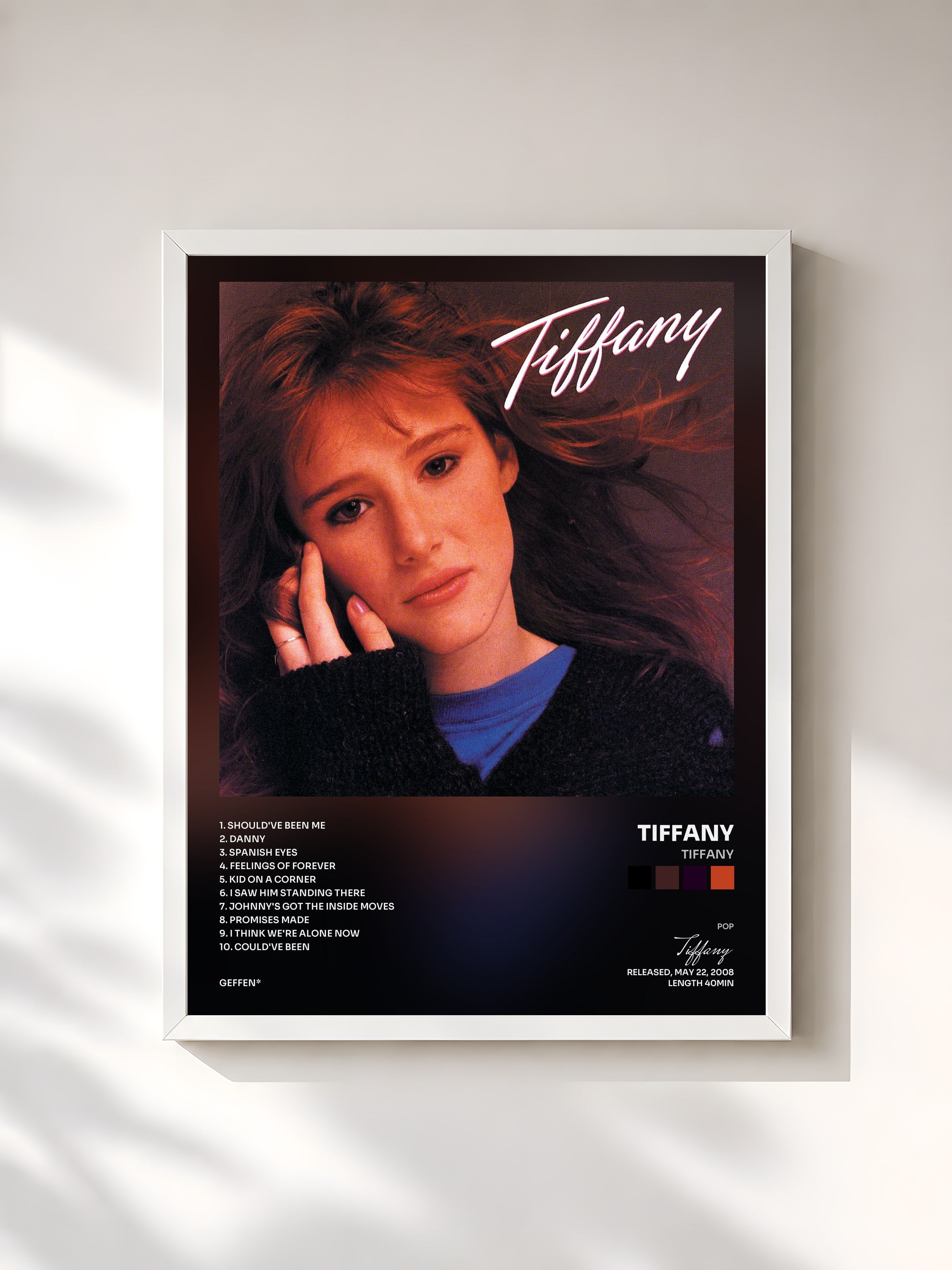 #blanc Tableau de l'album Tiffany de Tiffany, cadre blanc, imprimé et encadré en France