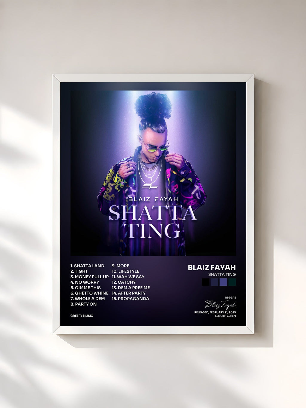 #blanc Shatta Ting von Blaiz Fayah als gerahmter Kunstdruck, weißer Rahmen, gedruckt und gerahmt in Frankreich
