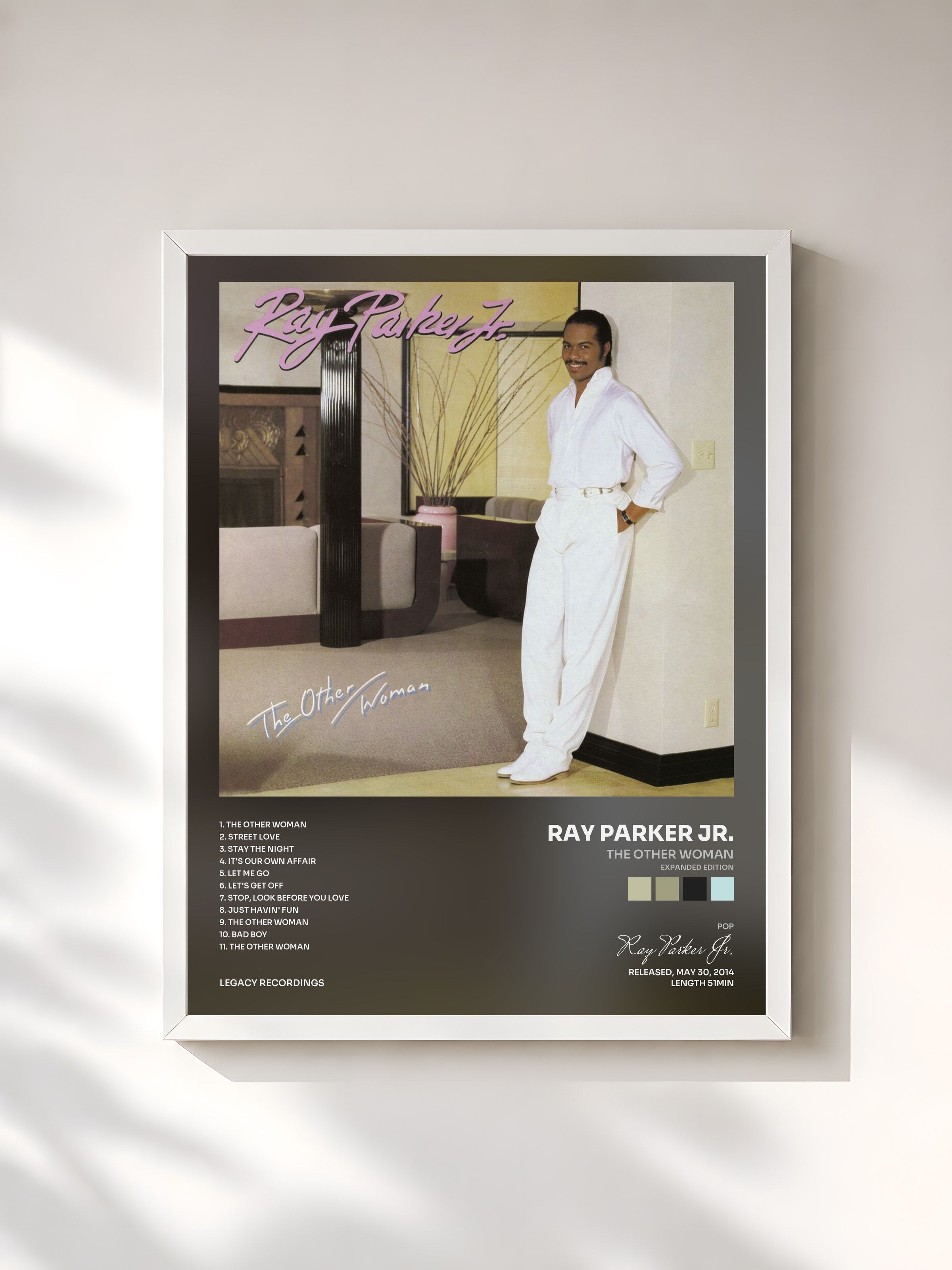 #blanc Tableau de l'album The Other Woman (Expanded Edition) de Ray Parker Jr., cadre blanc, imprimé et encadré en France