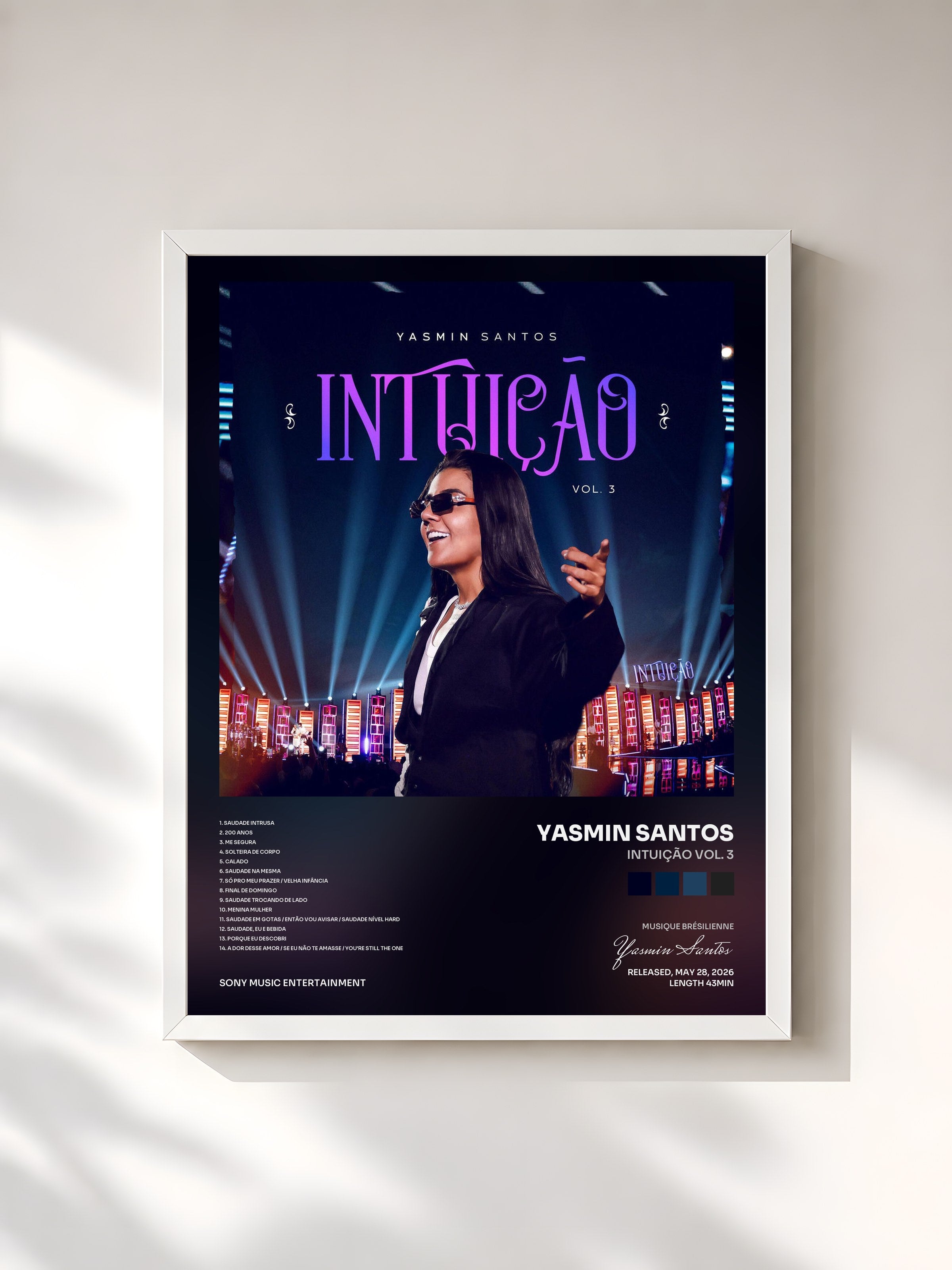 #blanc Tableau de l'album Intuição Vol. 3 de Yasmin Santos, cadre blanc, imprimé et encadré en France