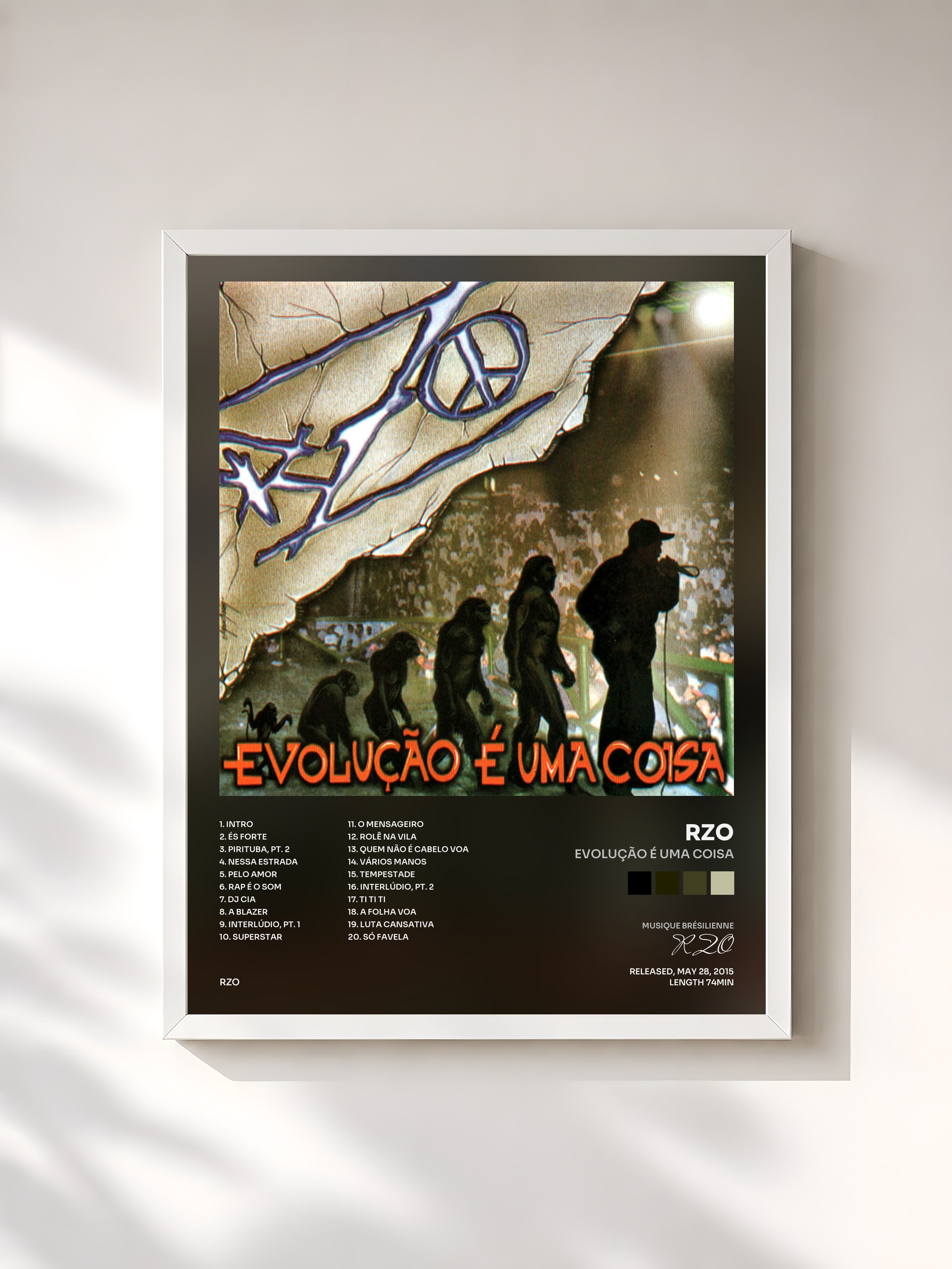 #blanc Tableau de l'album Evolução É uma Coisa de RZO, cadre blanc, imprimé et encadré en France