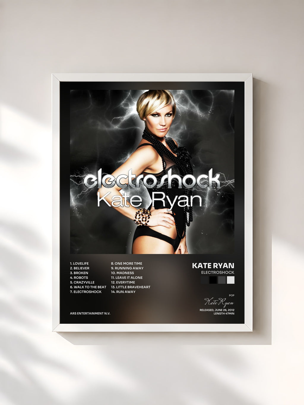 #blanc Electroshock by Kate Ryan as a framed art print, white frame, printed and framed in France