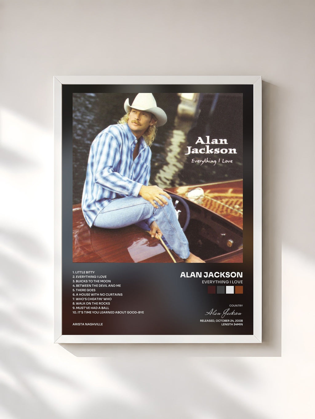 #blanc Everything I Love di Alan Jackson in stampa incorniciata, cornice bianca, stampata e incorniciata in Francia