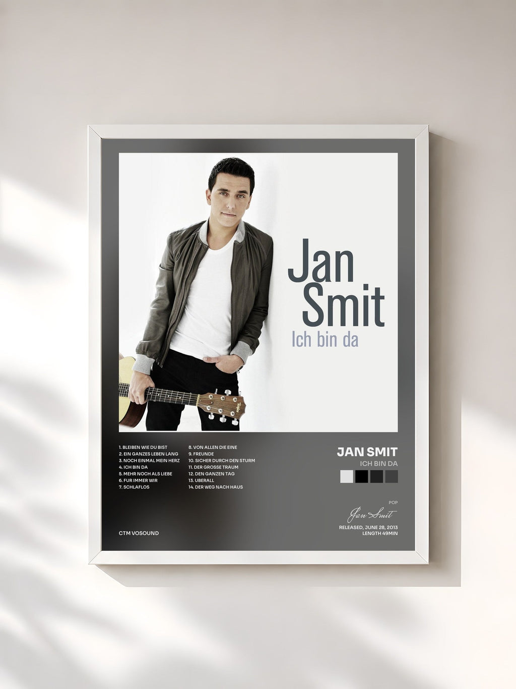 #blanc Tableau de l'album Ich Bin Da de Jan Smit, cadre blanc, imprimé et encadré en France