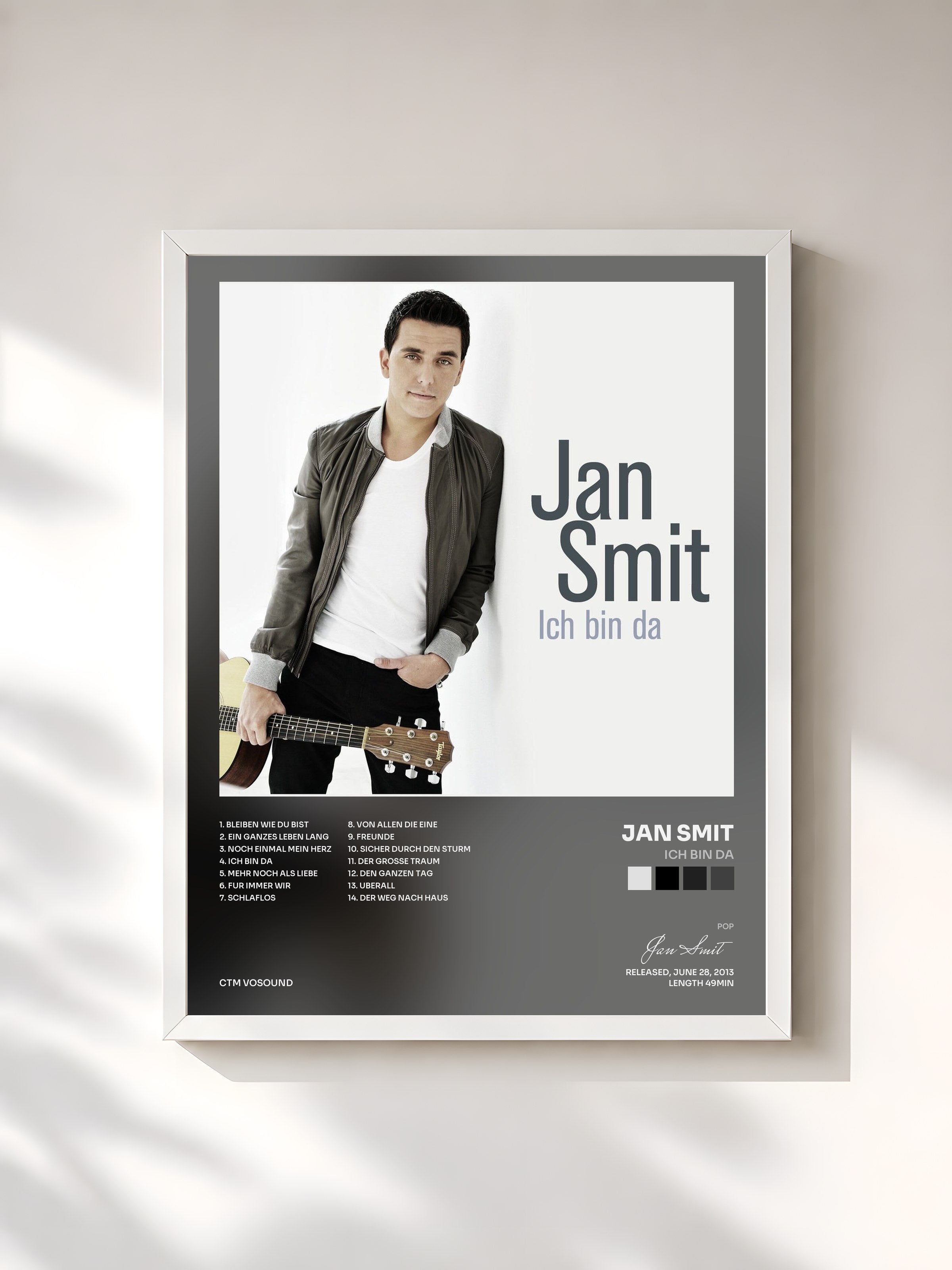 #blanc Tableau de l'album Ich Bin Da de Jan Smit, cadre blanc, imprimé et encadré en France