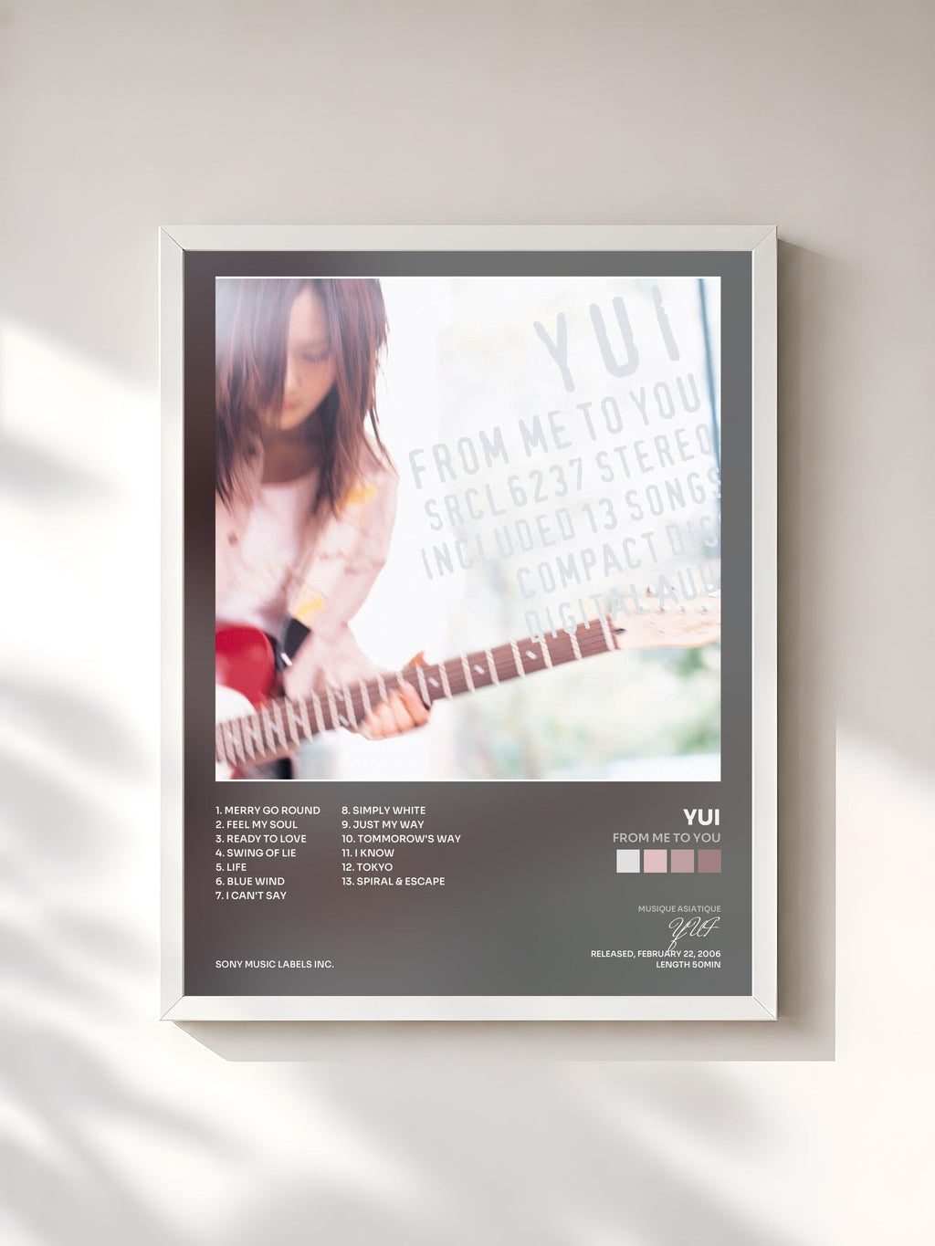#blanc FROM ME TO YOU von YUI als gerahmter Kunstdruck, weißer Rahmen, gedruckt und gerahmt in Frankreich