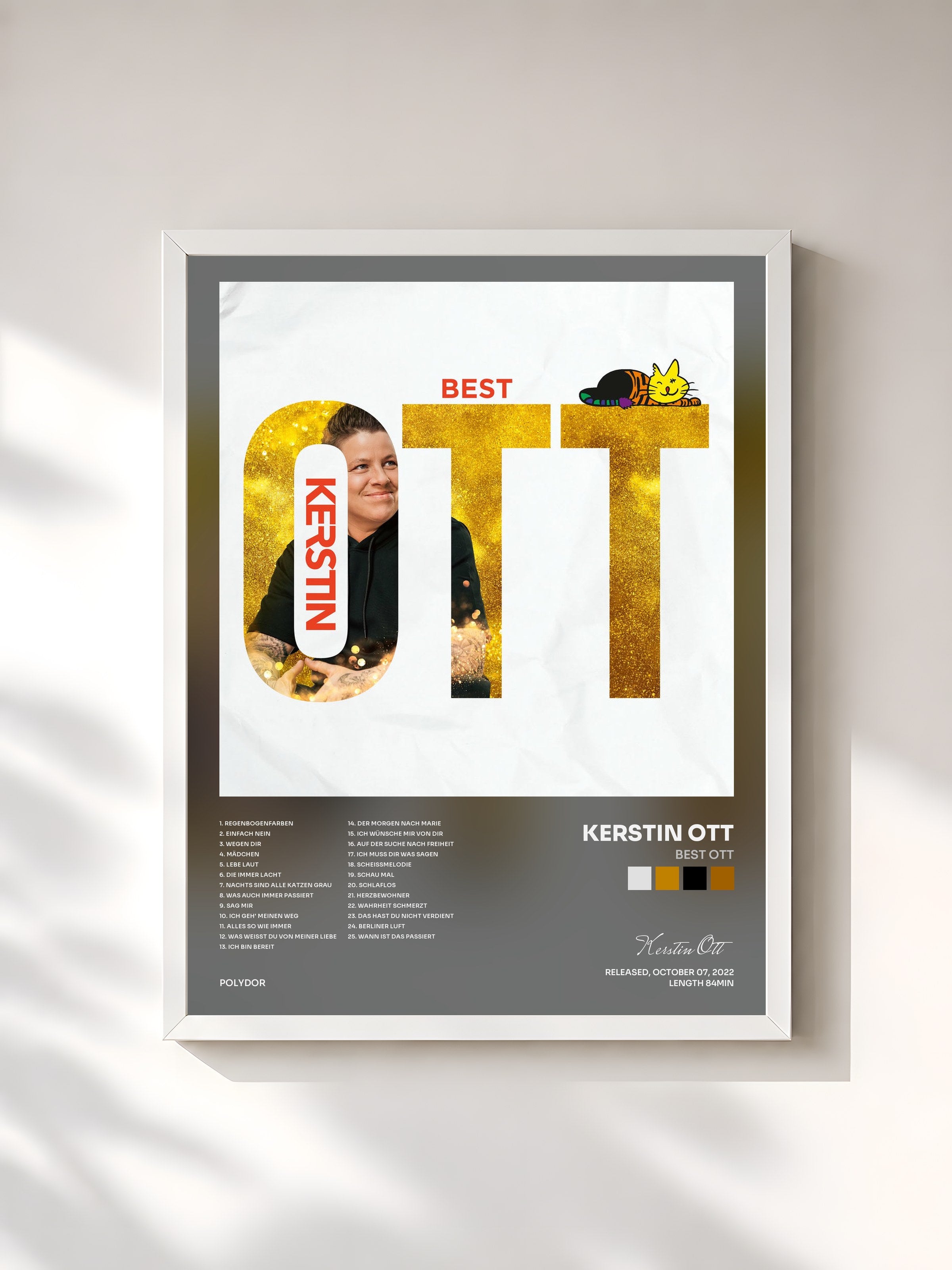 #blanc Tableau de l'album Best OTT de Kerstin Ott, cadre blanc, imprimé et encadré en France