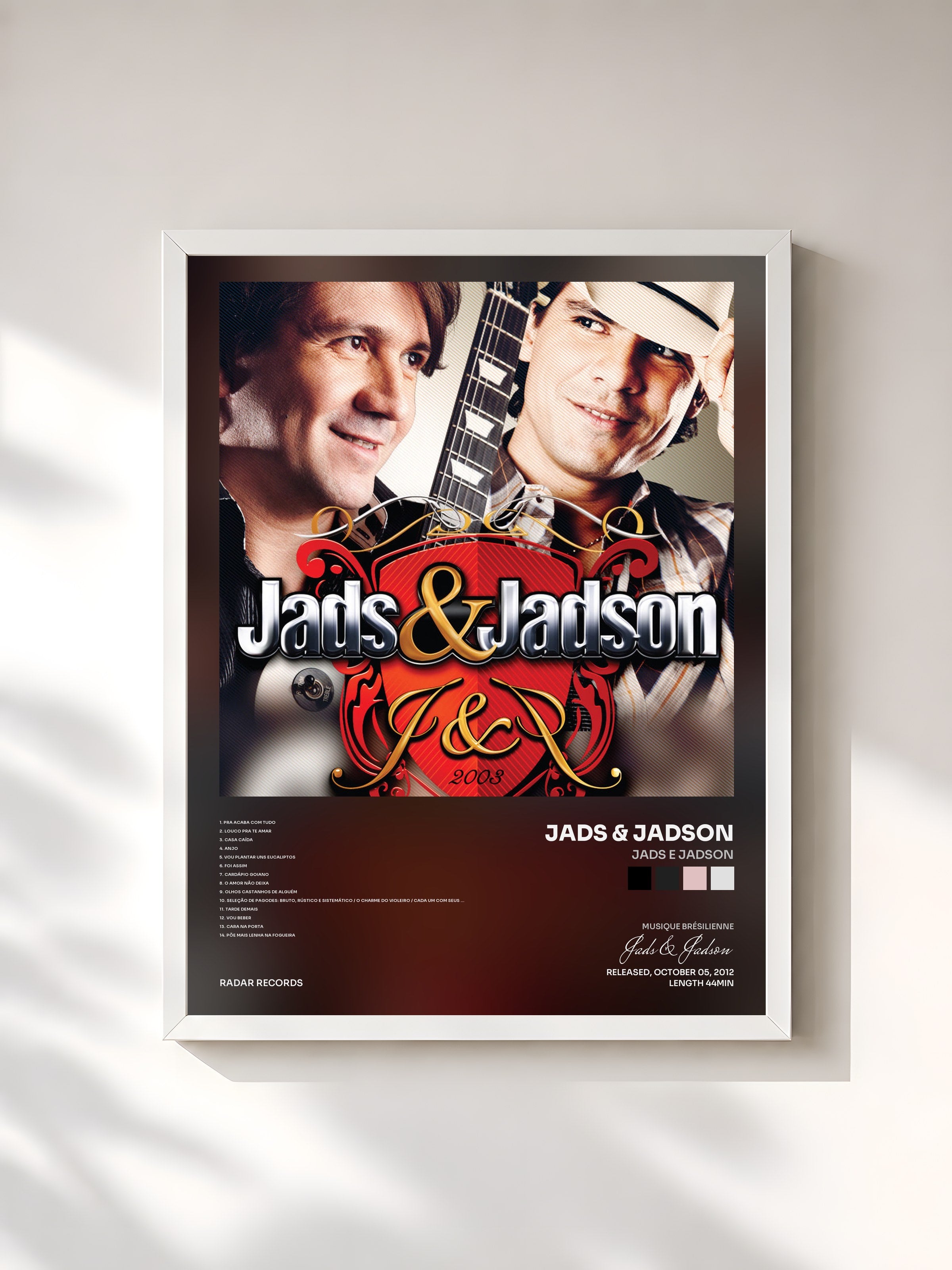 #blanc Tableau de l'album Jads e Jadson de Jads & Jadson, cadre blanc, imprimé et encadré en France