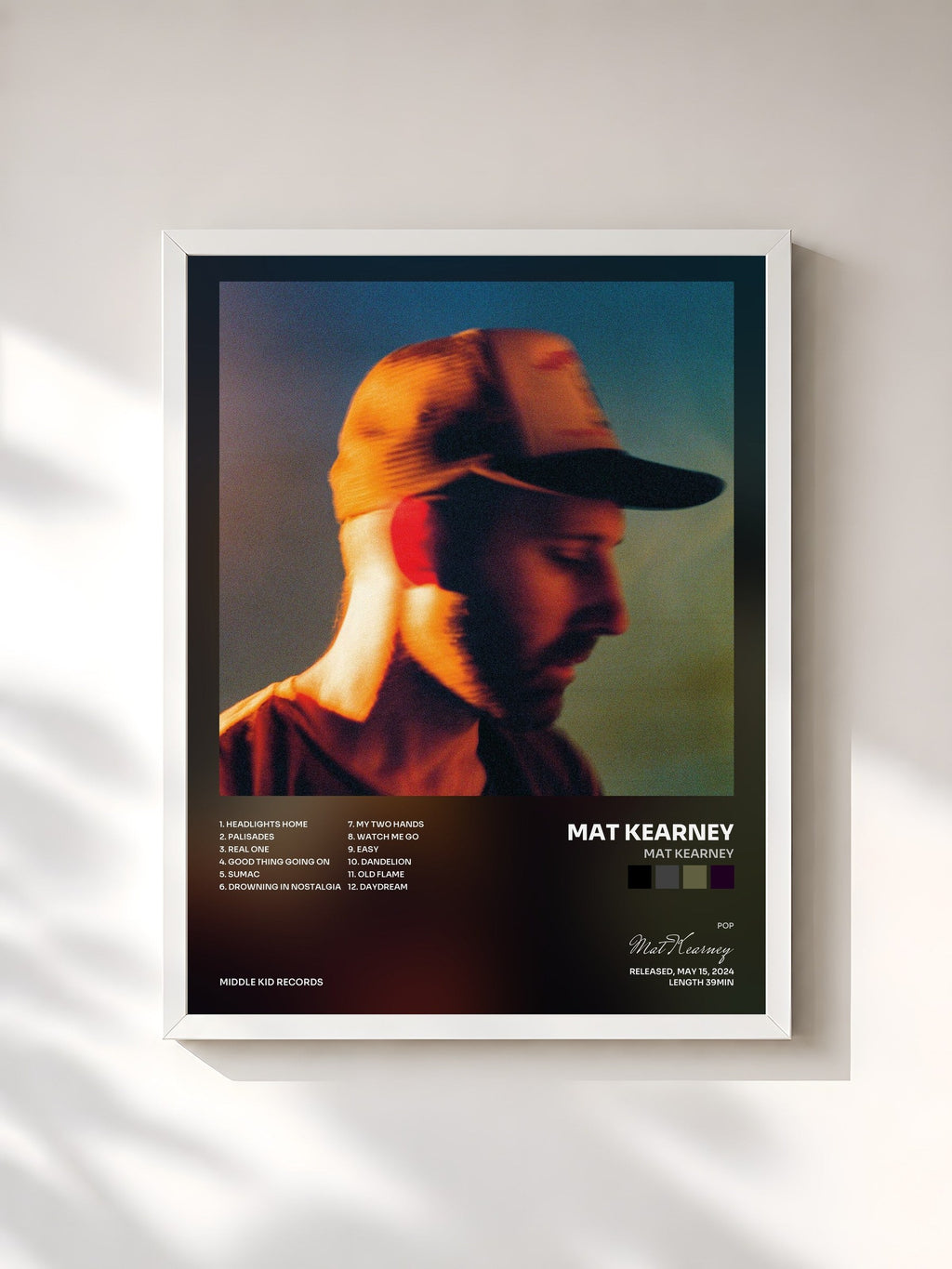 #blanc Mat Kearney by Mat Kearney as a framed art print, white frame, printed and framed in France