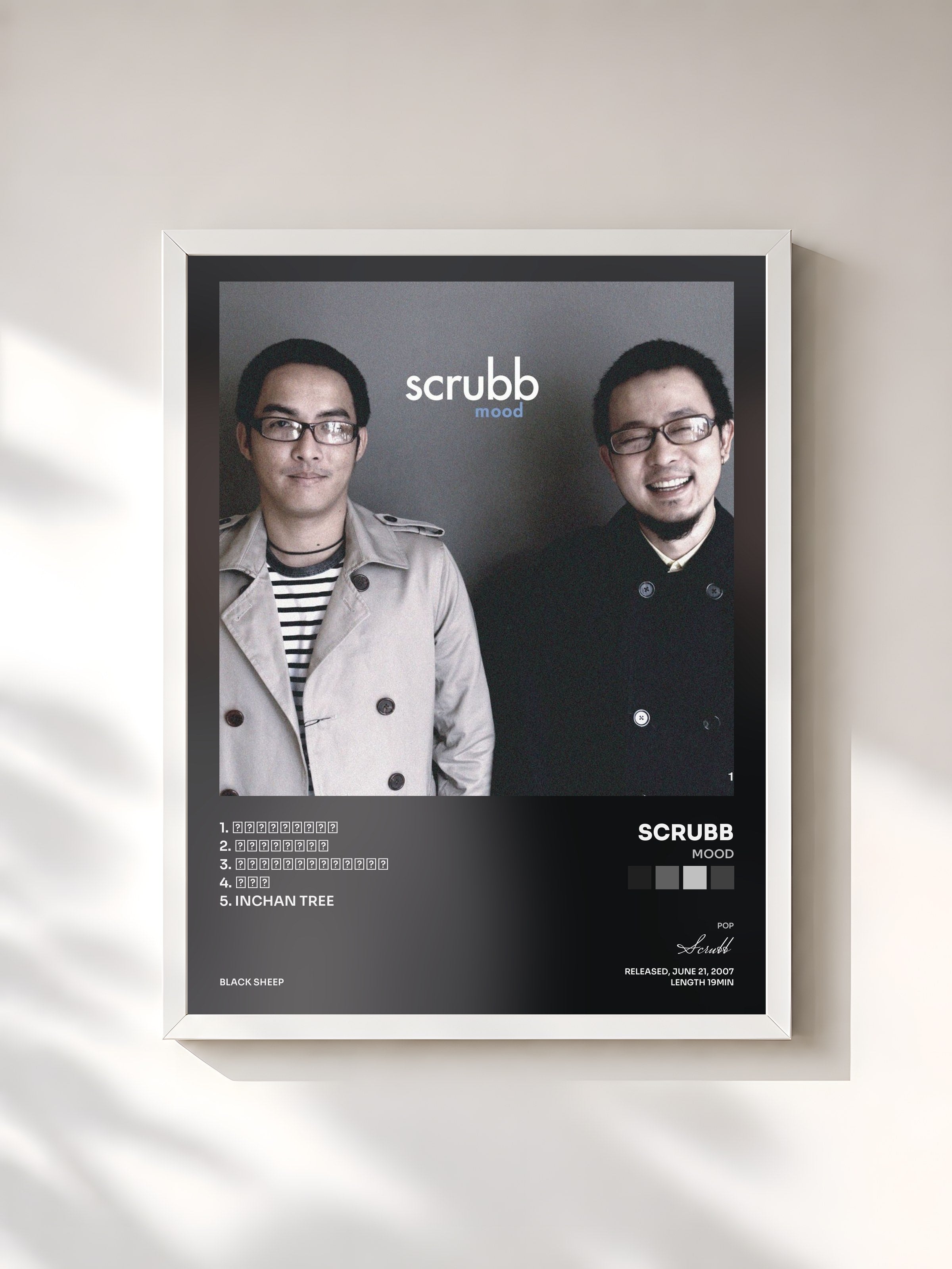 #blanc Tableau de l'album Mood de Scrubb, cadre blanc, imprimé et encadré en France