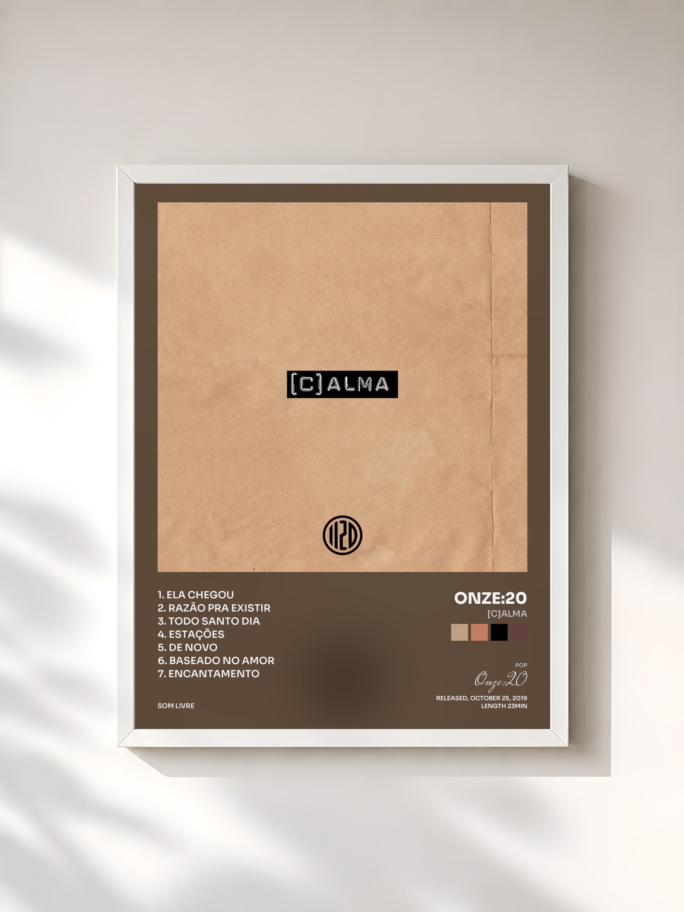 #blanc Tableau de l'album [C]Alma de Onze:20, cadre blanc, imprimé et encadré en France