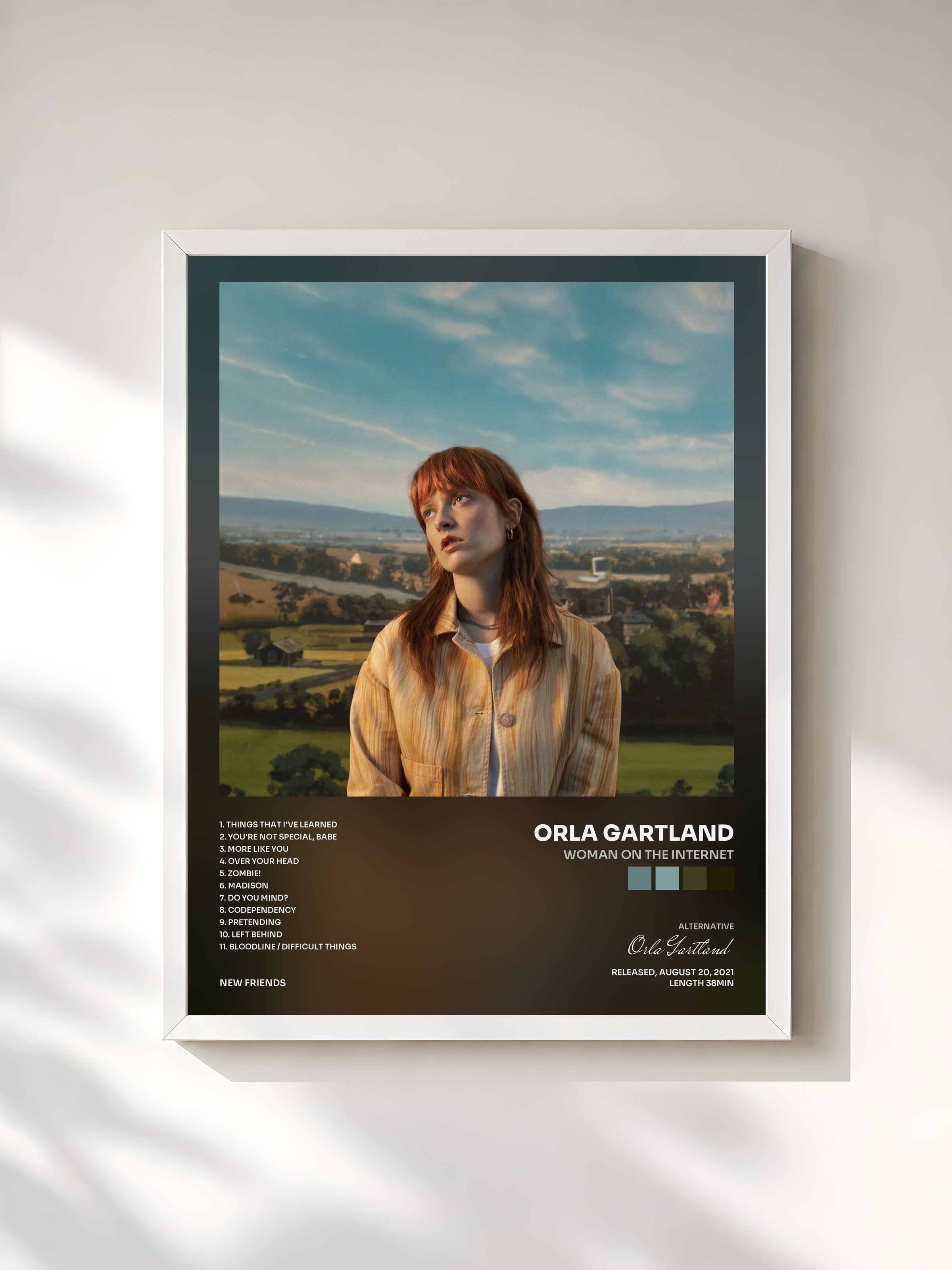 #blanc Tableau de l'album Woman on the Internet de Orla Gartland, cadre blanc, imprimé et encadré en France