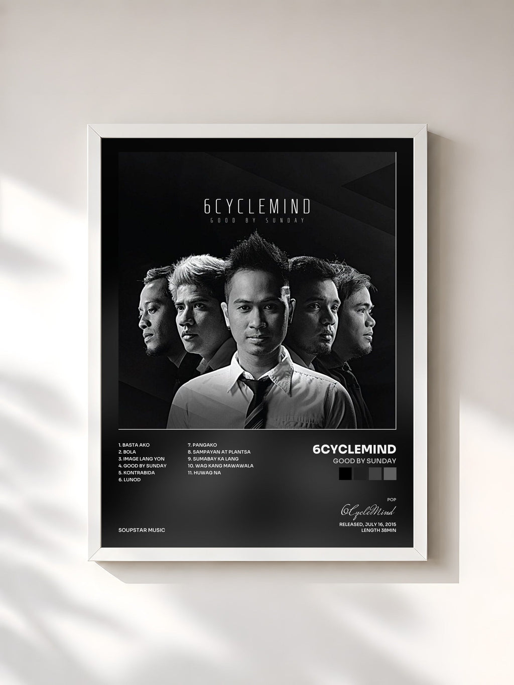 #blanc Good by Sunday von 6CycleMind als gerahmter Kunstdruck, weißer Rahmen, gedruckt und gerahmt in Frankreich