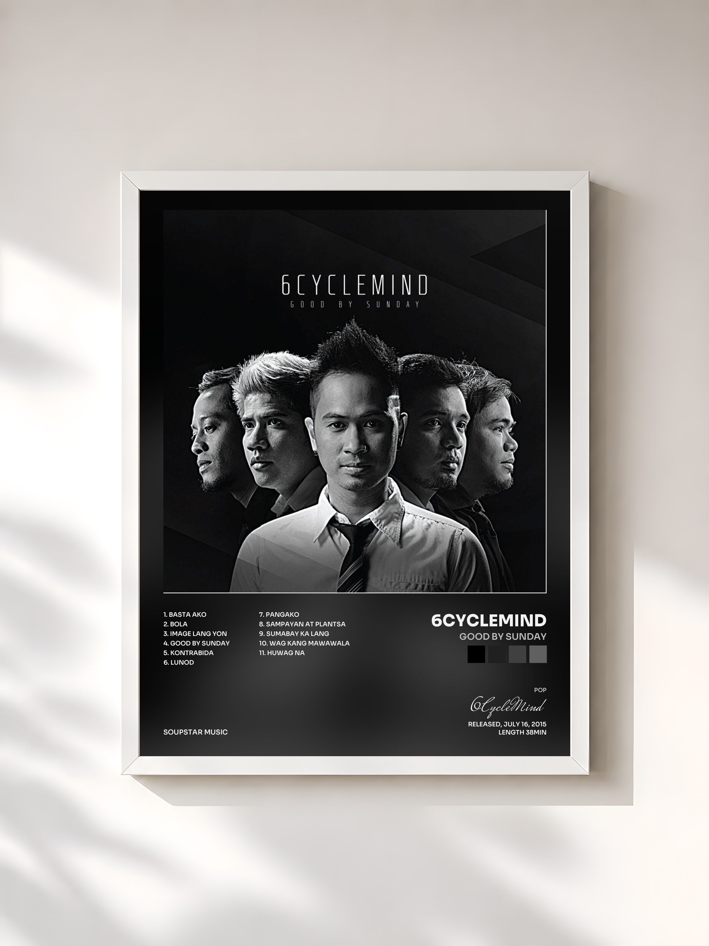 #blanc Tableau de l'album Good by Sunday de 6CycleMind, cadre blanc, imprimé et encadré en France