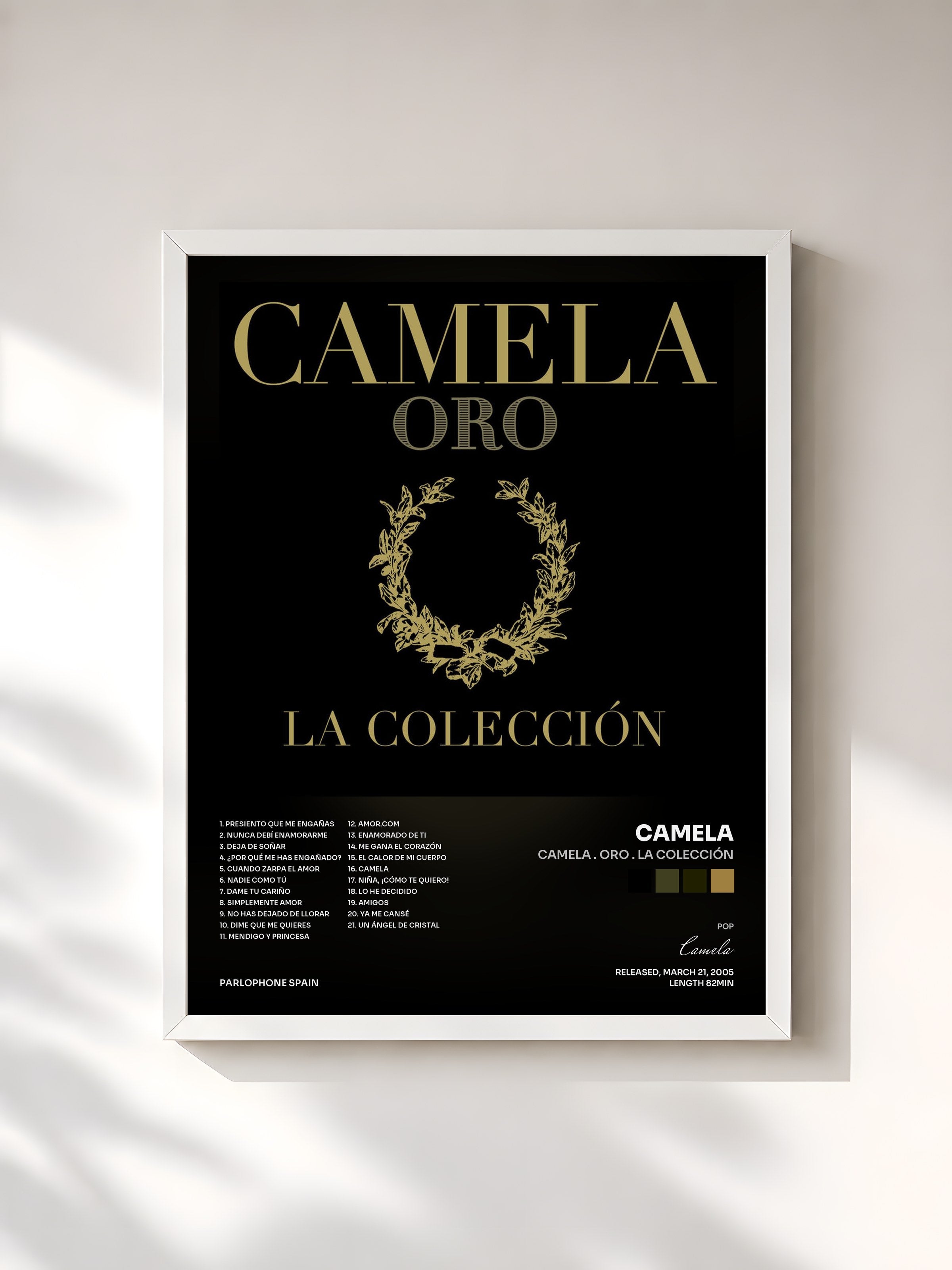 #blanc Tableau de l'album Camela . Oro . La Colección de Camela, cadre blanc, imprimé et encadré en France
