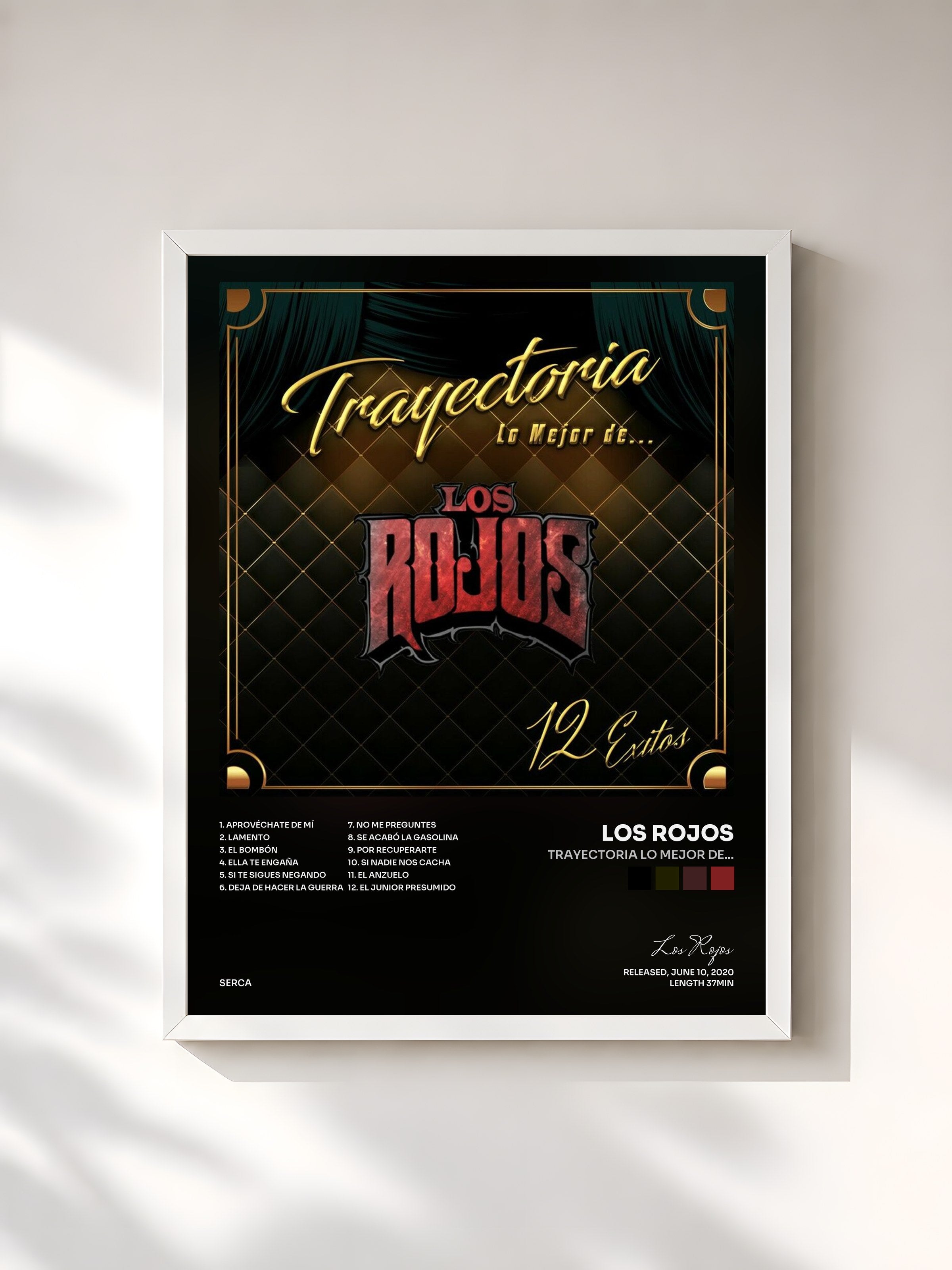 #blanc Tableau de l'album Trayectoria Lo Mejor de... de Los Rojos, cadre blanc, imprimé et encadré en France