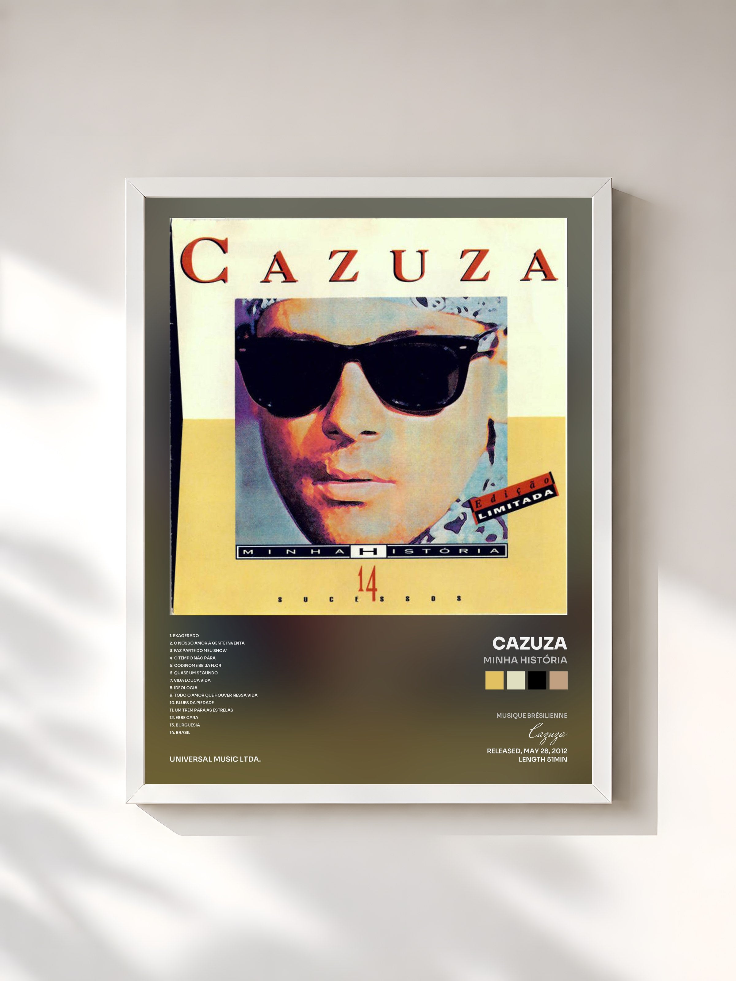 #blanc Tableau de l'album Minha História de Cazuza, cadre blanc, imprimé et encadré en France