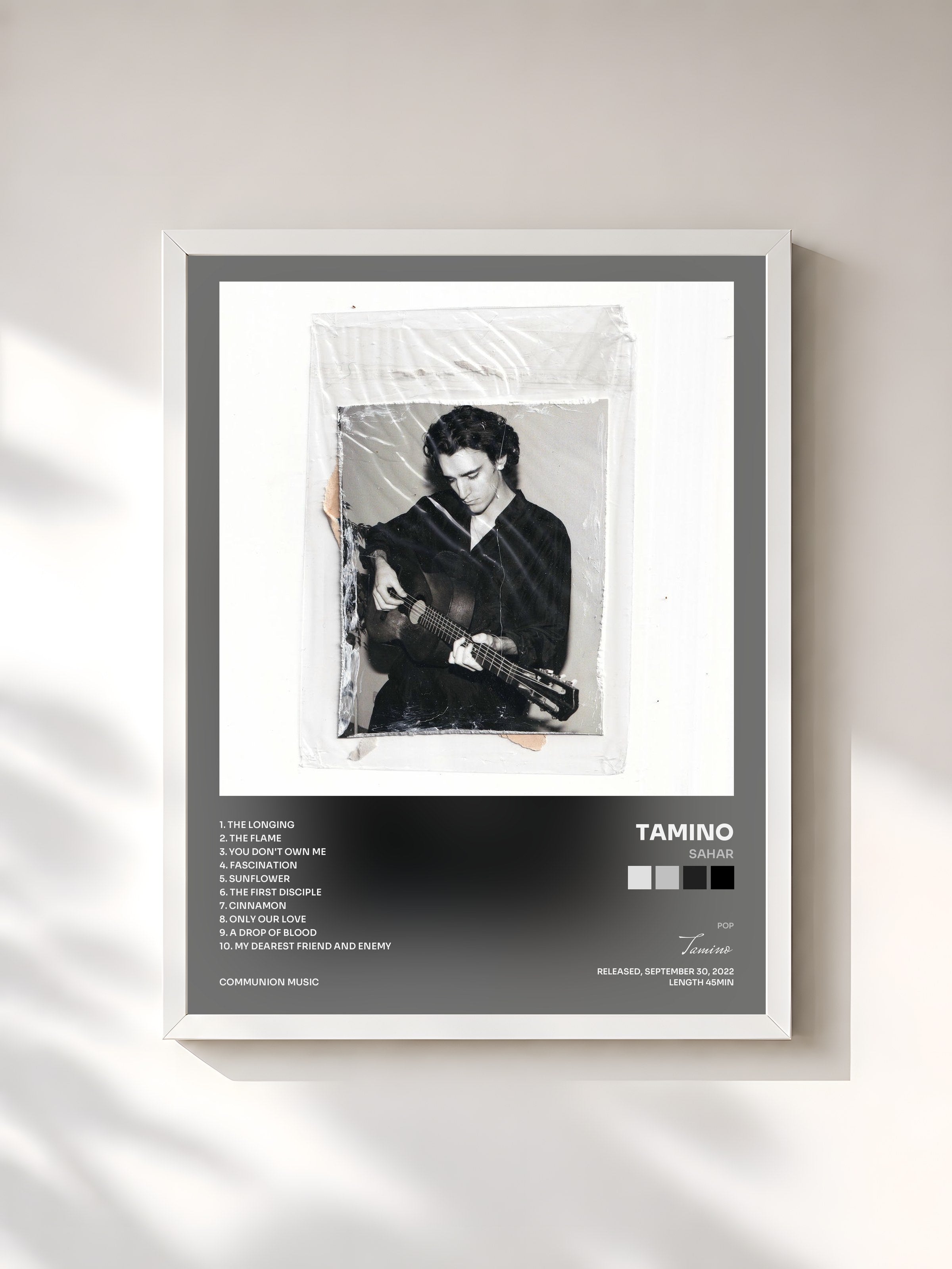 #blanc Tableau de l'album Sahar de Tamino, cadre blanc, imprimé et encadré en France