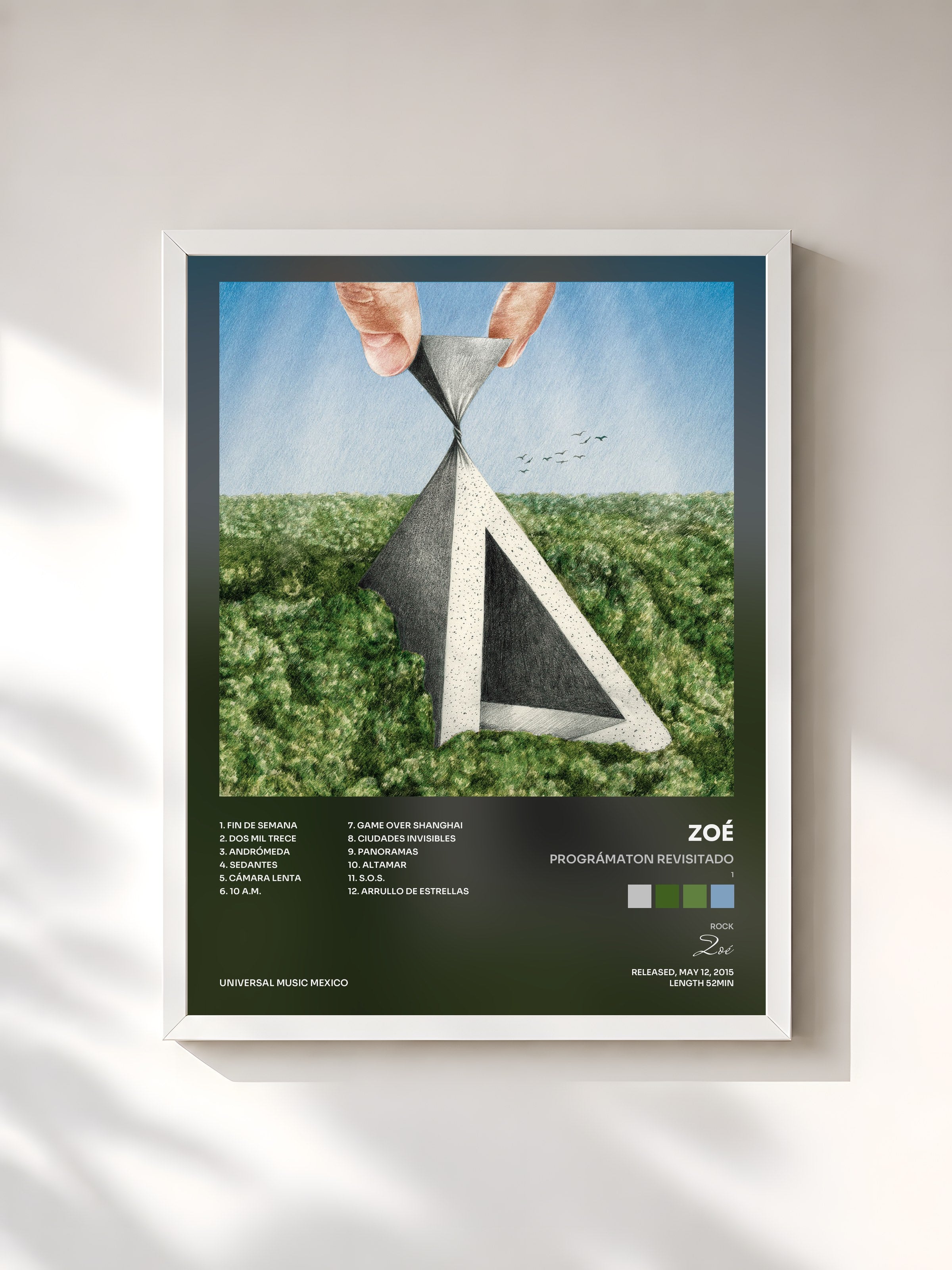 #blanc Tableau de l'album Prográmaton Revisitado (1) de Zoé, cadre blanc, imprimé et encadré en France