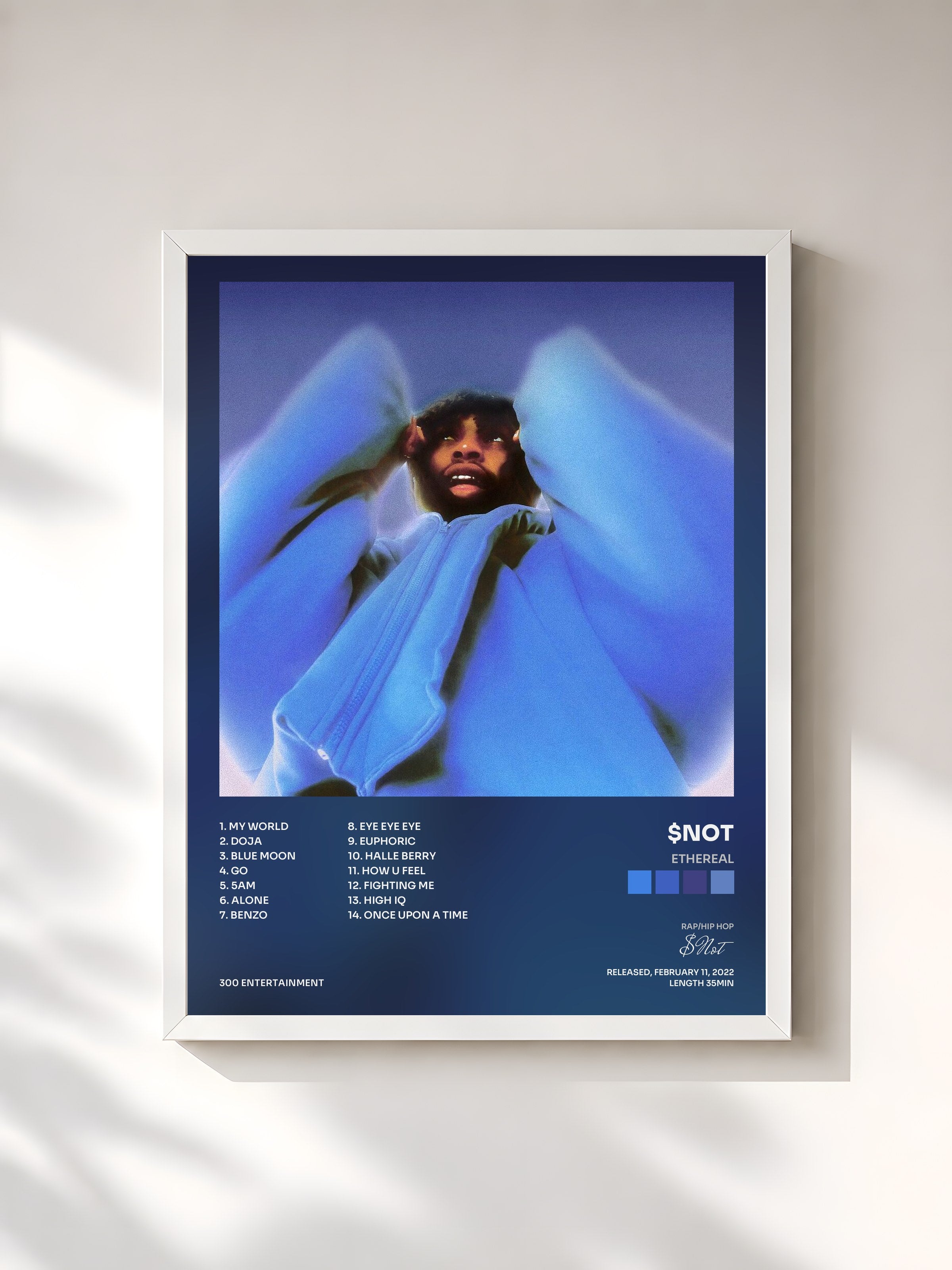 #blanc Tableau de l'album Ethereal de $Not, cadre blanc, imprimé et encadré en France