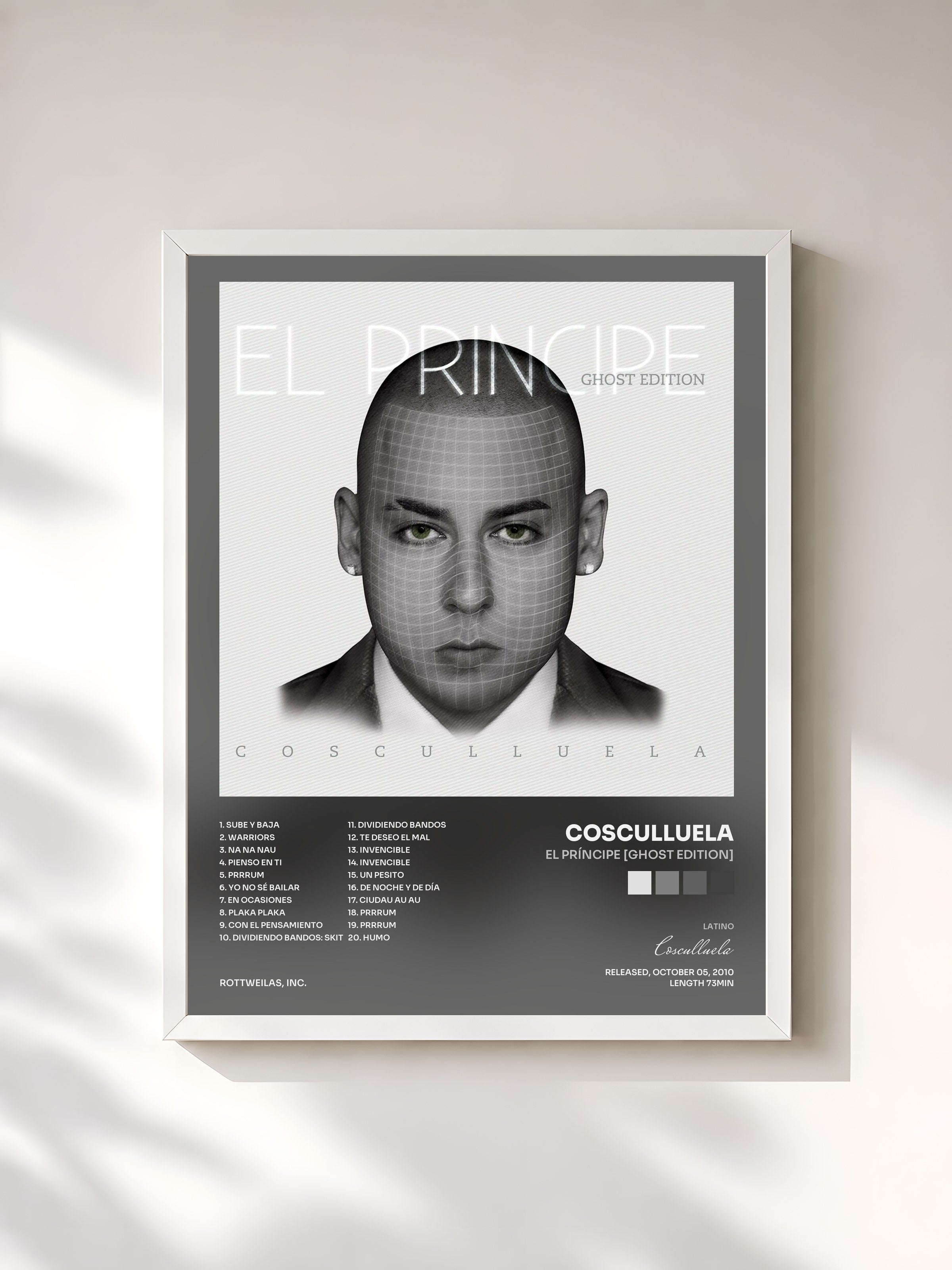 #blanc Tableau de l'album El Príncipe [Ghost Edition] de Cosculluela, cadre blanc, imprimé et encadré en France