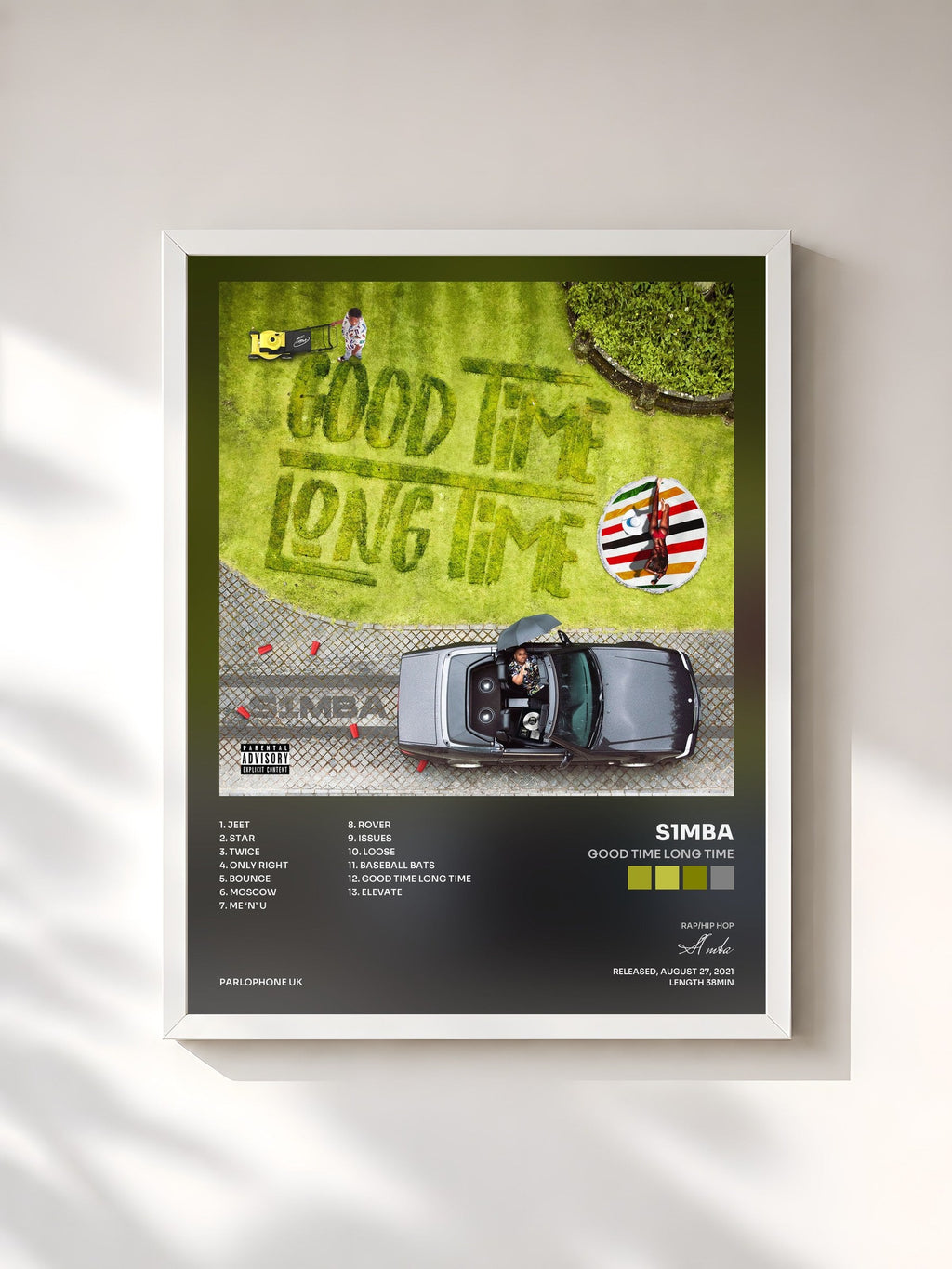 #blanc Good Time Long Time by S1mba as a framed art print, white frame, printed and framed in France