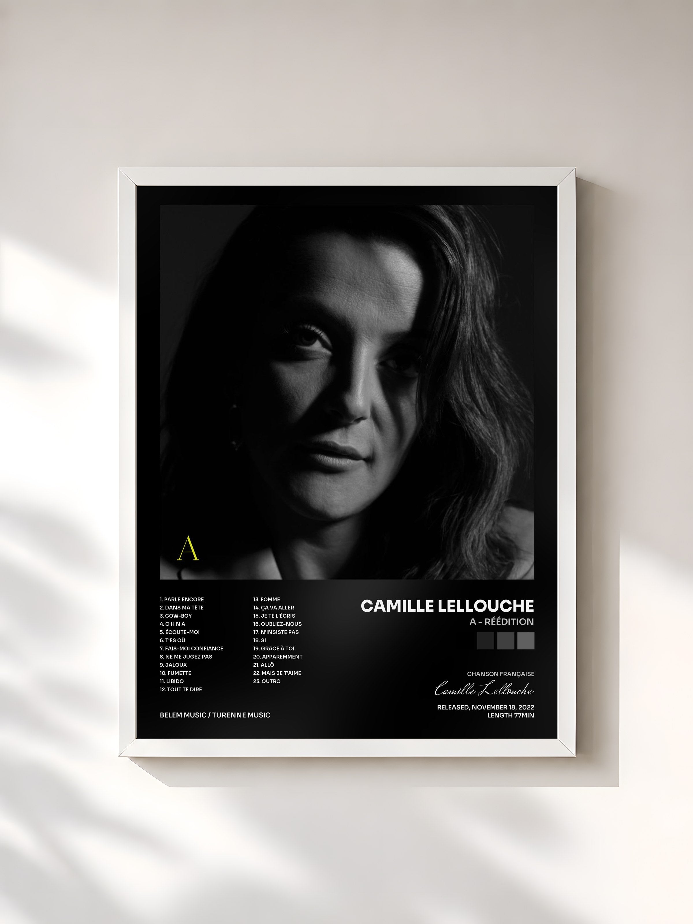 #blanc Tableau de l'album A - RÉÉDITION de Camille Lellouche, cadre blanc, imprimé et encadré en France